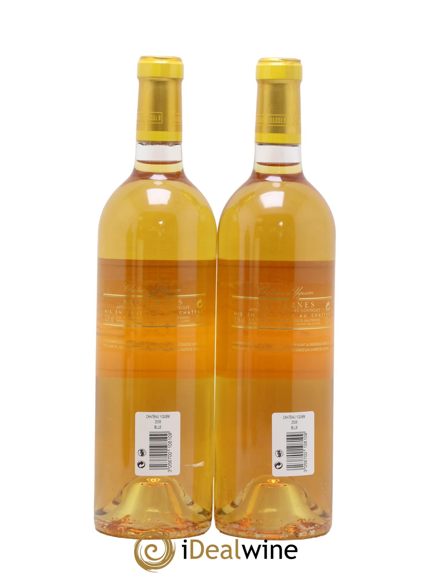 Château d' Yquem 1er Cru Classé Supérieur 2008 - Lot de 2 bouteilles - 1