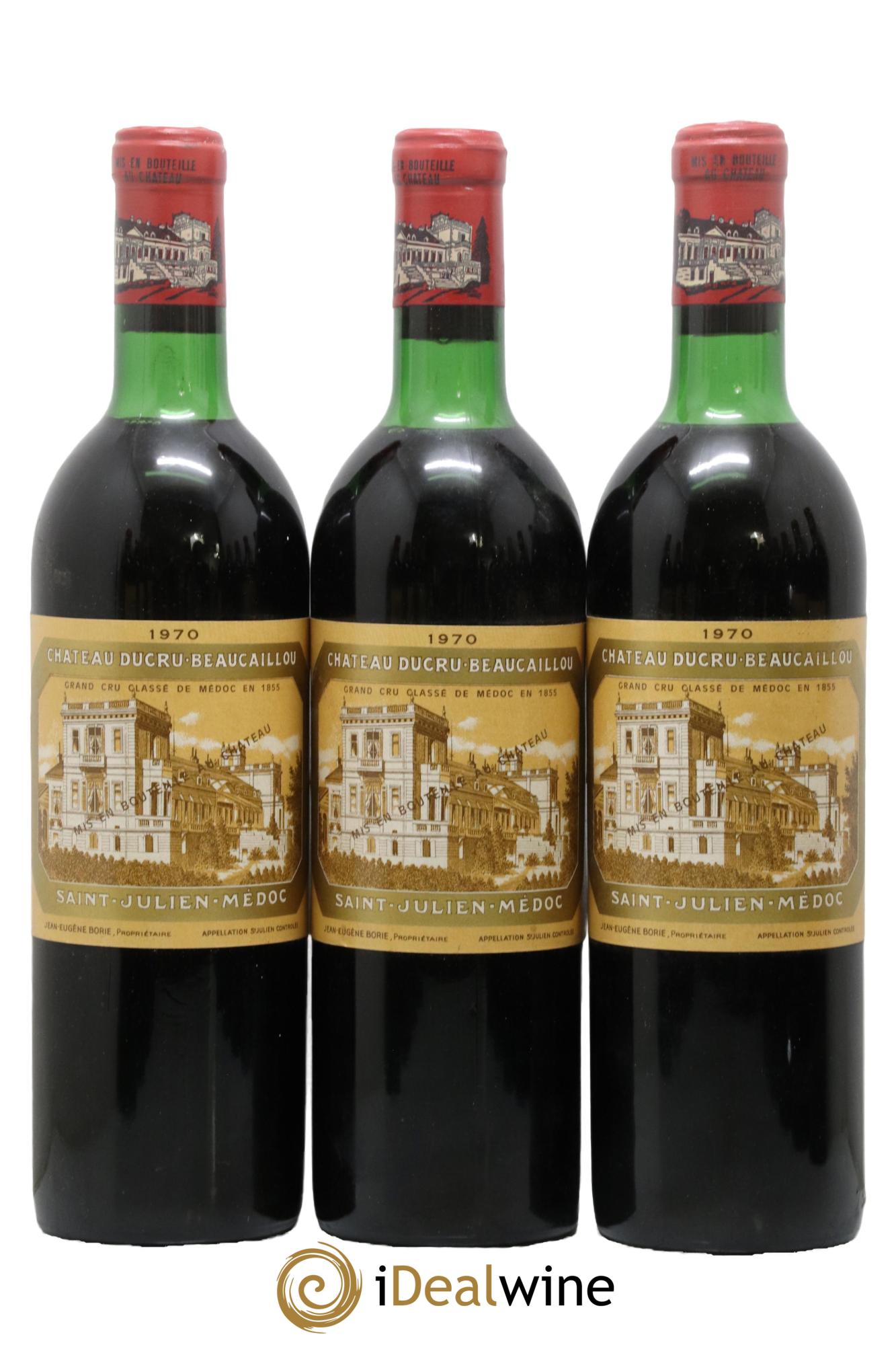 Château Ducru Beaucaillou 2ème Grand Cru Classé 1970 - Lot of 3 bottles - 0