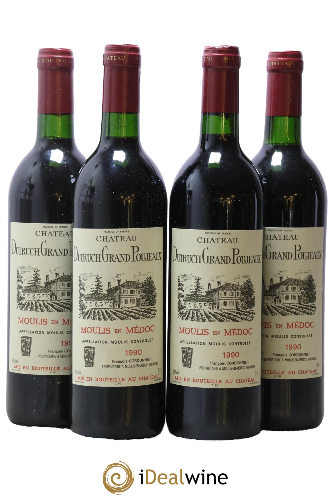 Château Dutruch Grand Poujeaux Cru Bourgeois 1990 - Posten von 4 Flaschen - 0