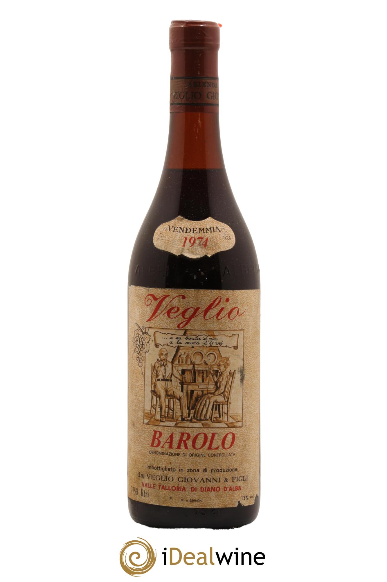 Barolo Veglio 1974 - Lot de 1 bouteille - 0