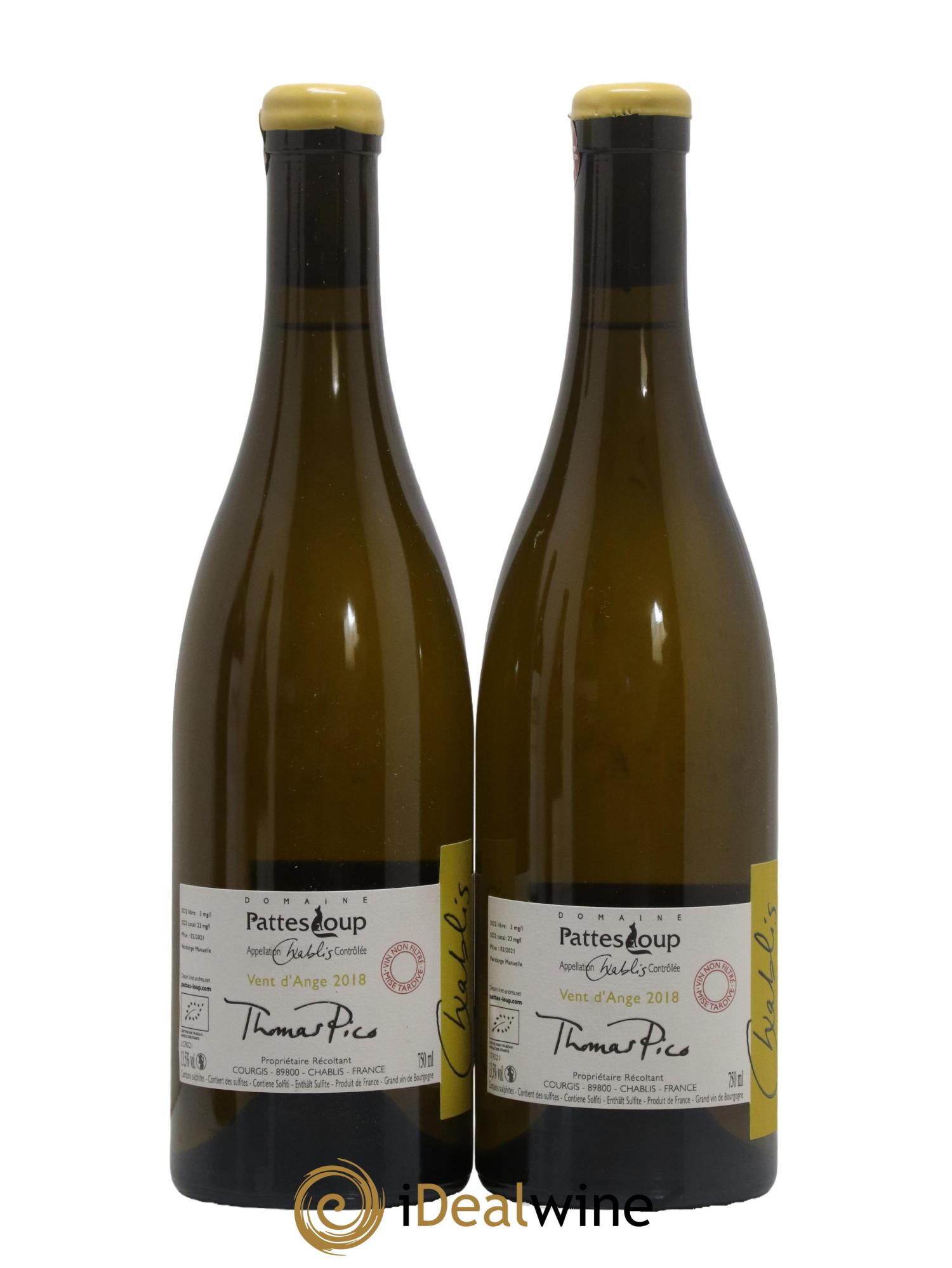 Chablis Vent d'Ange Pattes Loup (Domaine) 2018 - Lot de 2 bouteilles - 0