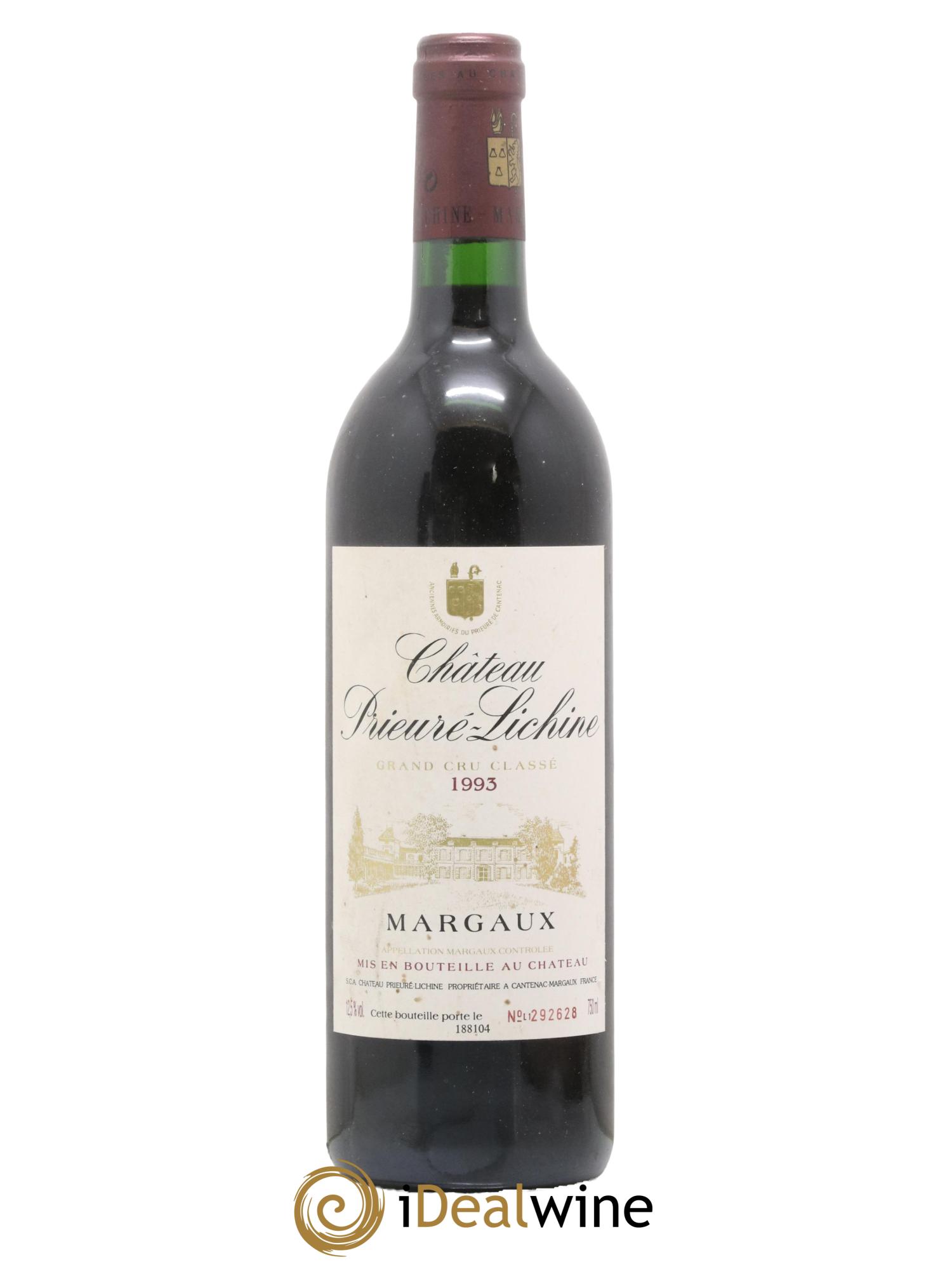 Château Prieuré Lichine 4ème Grand Cru Classé 1993 - Lot de 1 bouteille - 0