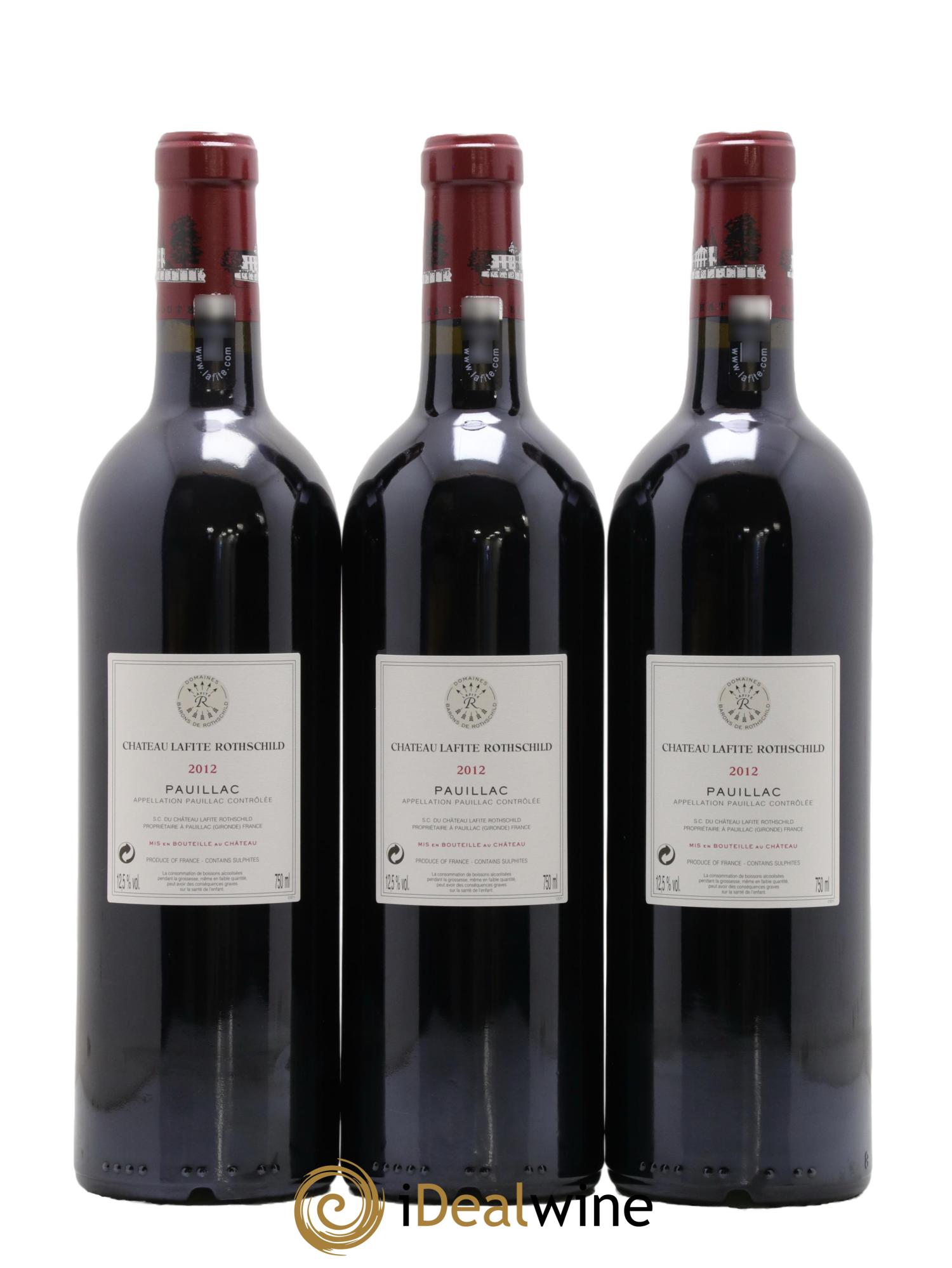 Château Lafite Rothschild 1er Grand Cru Classé 2012 - Lot de 3 bouteilles - 1