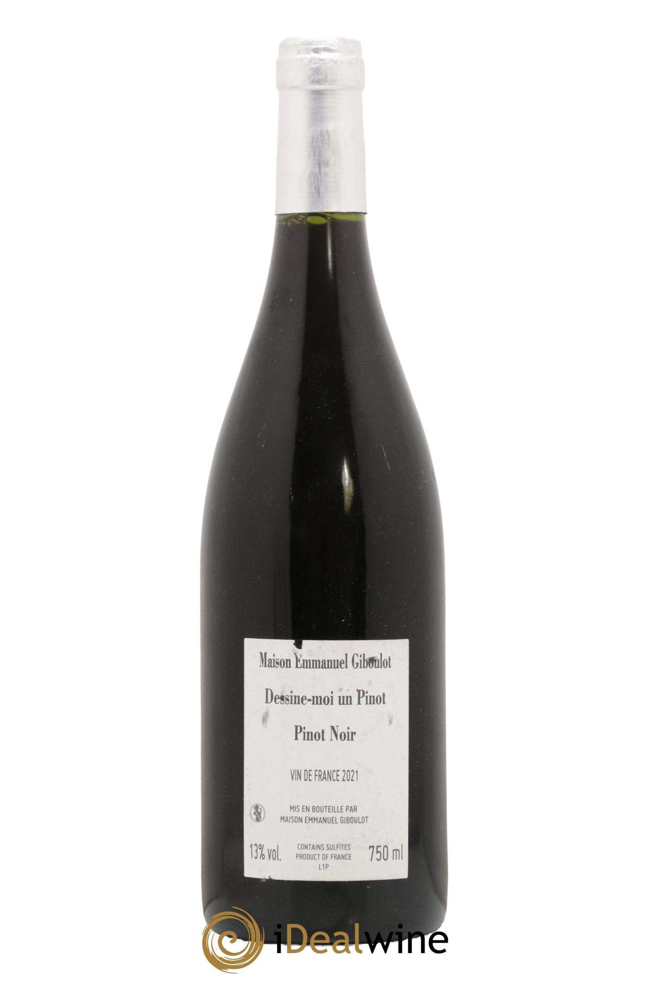 Vin de France Dessine-moi un pinot Emmanuel Giboulot (Domaine)  2021 - Lot de 1 bouteille - 1