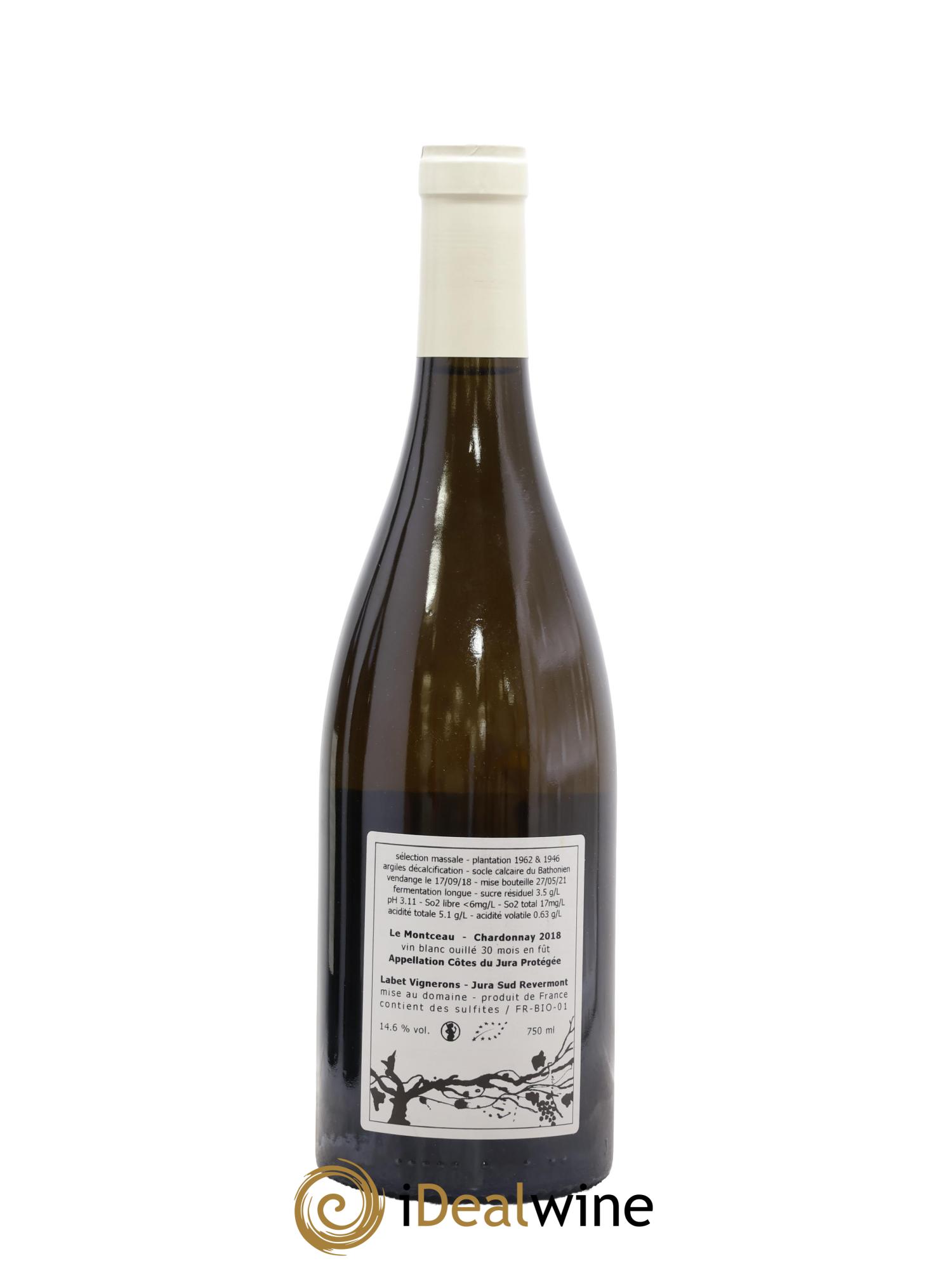 Côtes du Jura Chardonnay Le Montceau Romain - Julien - Charline Labet 2018 - Lot de 1 bouteille - 1