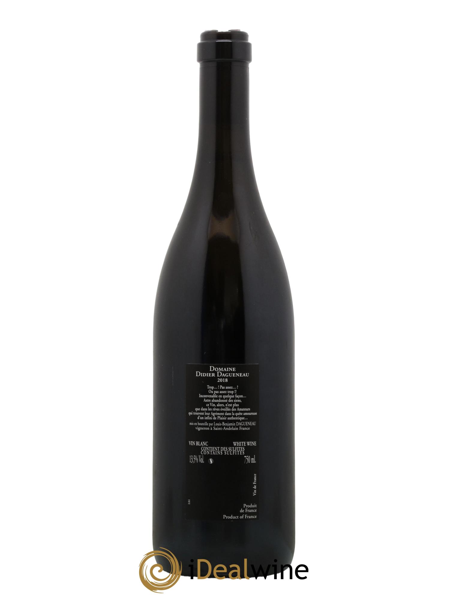 Vin de France (anciennement Pouilly-Fumé) Silex Dagueneau (Domaine Didier - Louis-Benjamin) 2018 - Lot de 1 bouteille - 1