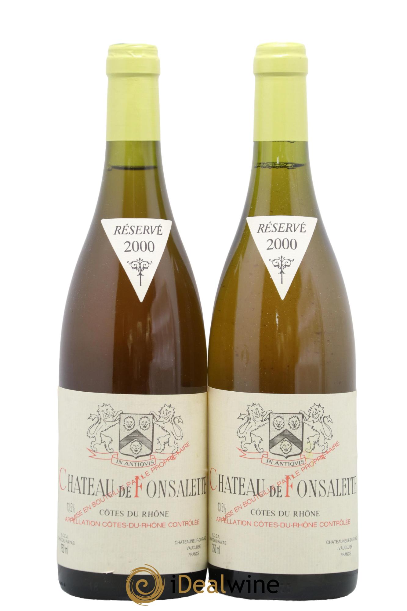 Côtes-du-Rhône Château de Fonsalette Emmanuel Reynaud 2000 - Lot of 2 bottles - 0