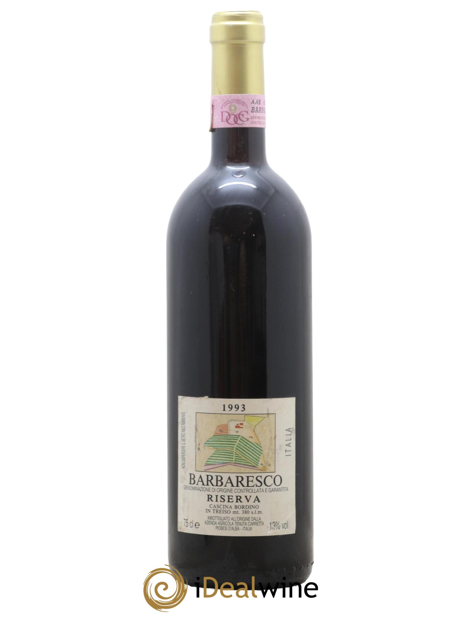 Barbaresco DOCG Riserva Tenuta Carretta Cascina Bordino 1993 - Lot de 1 bouteille - 0