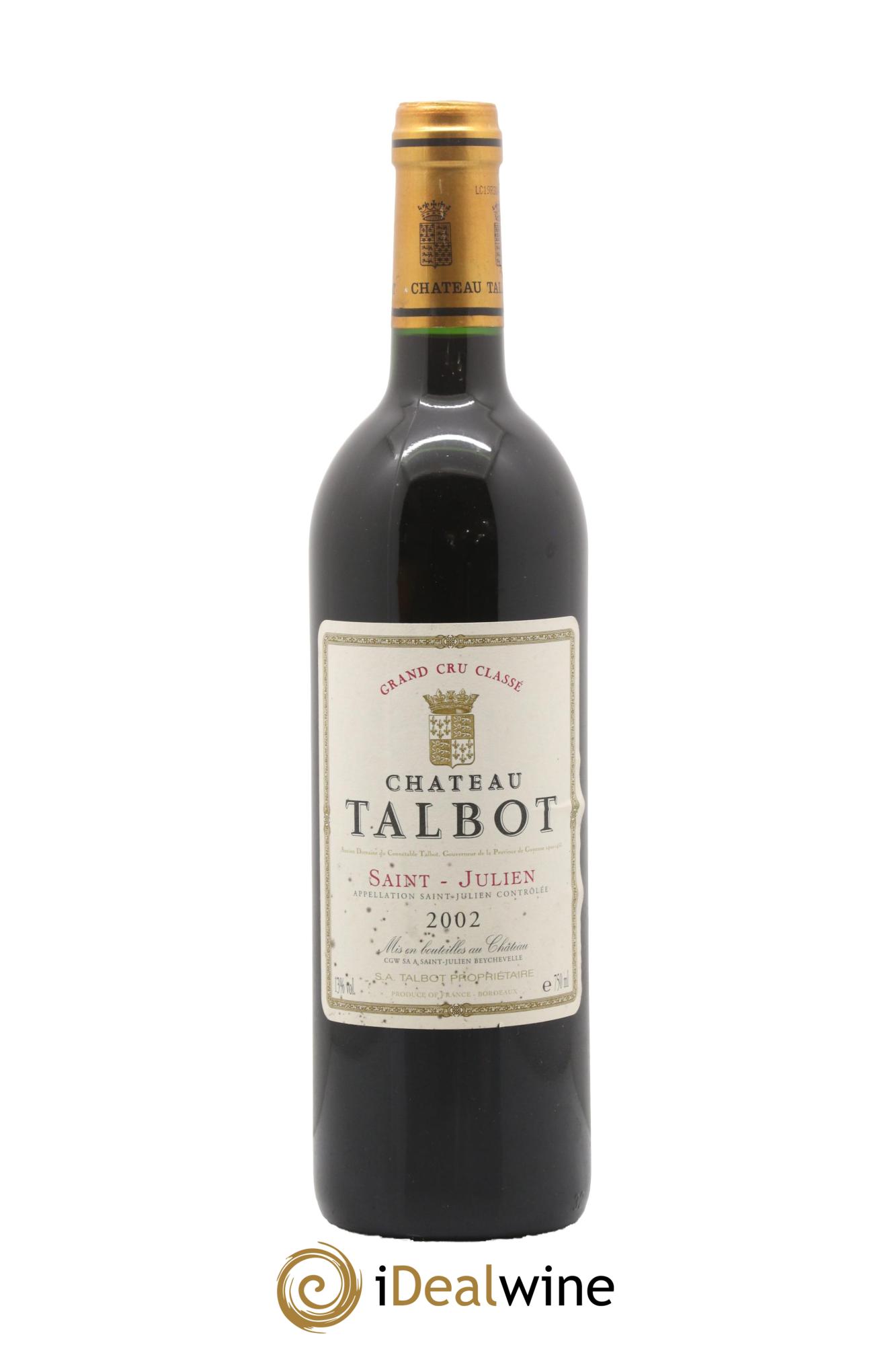 Château Talbot 4ème Grand Cru Classé 2002 - Lot de 1 bouteille - 0