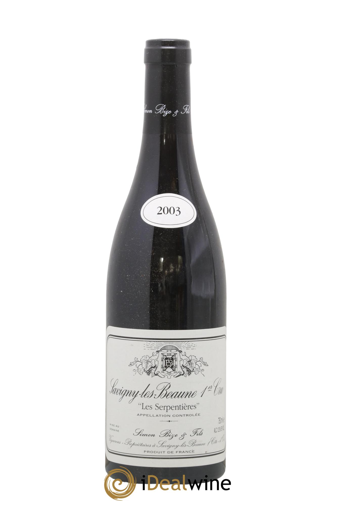 Savigny-lès-Beaune 1er Cru Les Serpentières Simon Bize & Fils 2003 - Lot de 1 bouteille - 0