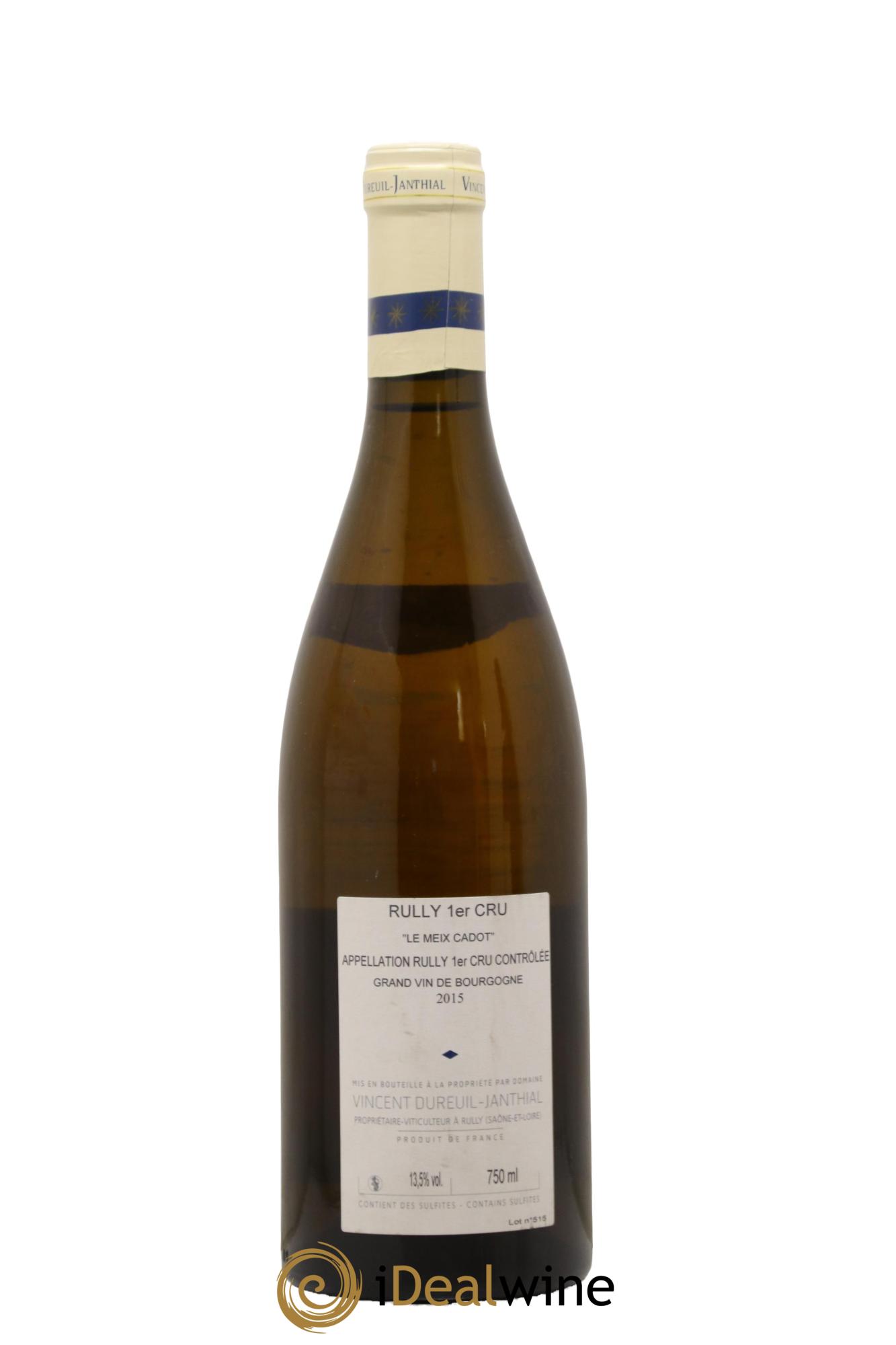 Rully 1er Cru Le Meix Cadot Vincent Dureuil-Janthial 2015 - Lot de 1 bouteille - 1
