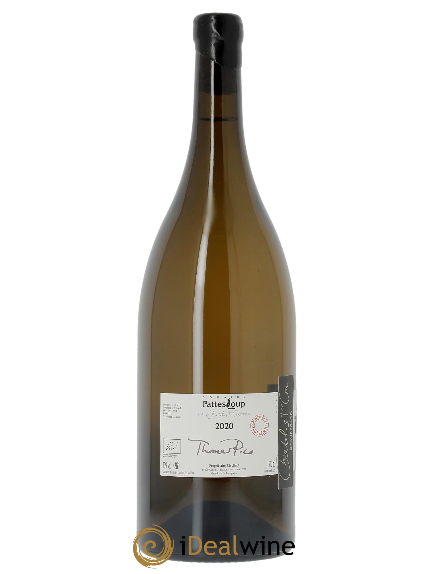 Chablis 1er Cru Beauregard Pattes Loup (Domaine) 2020 - Lotto di 1 magnum - 1