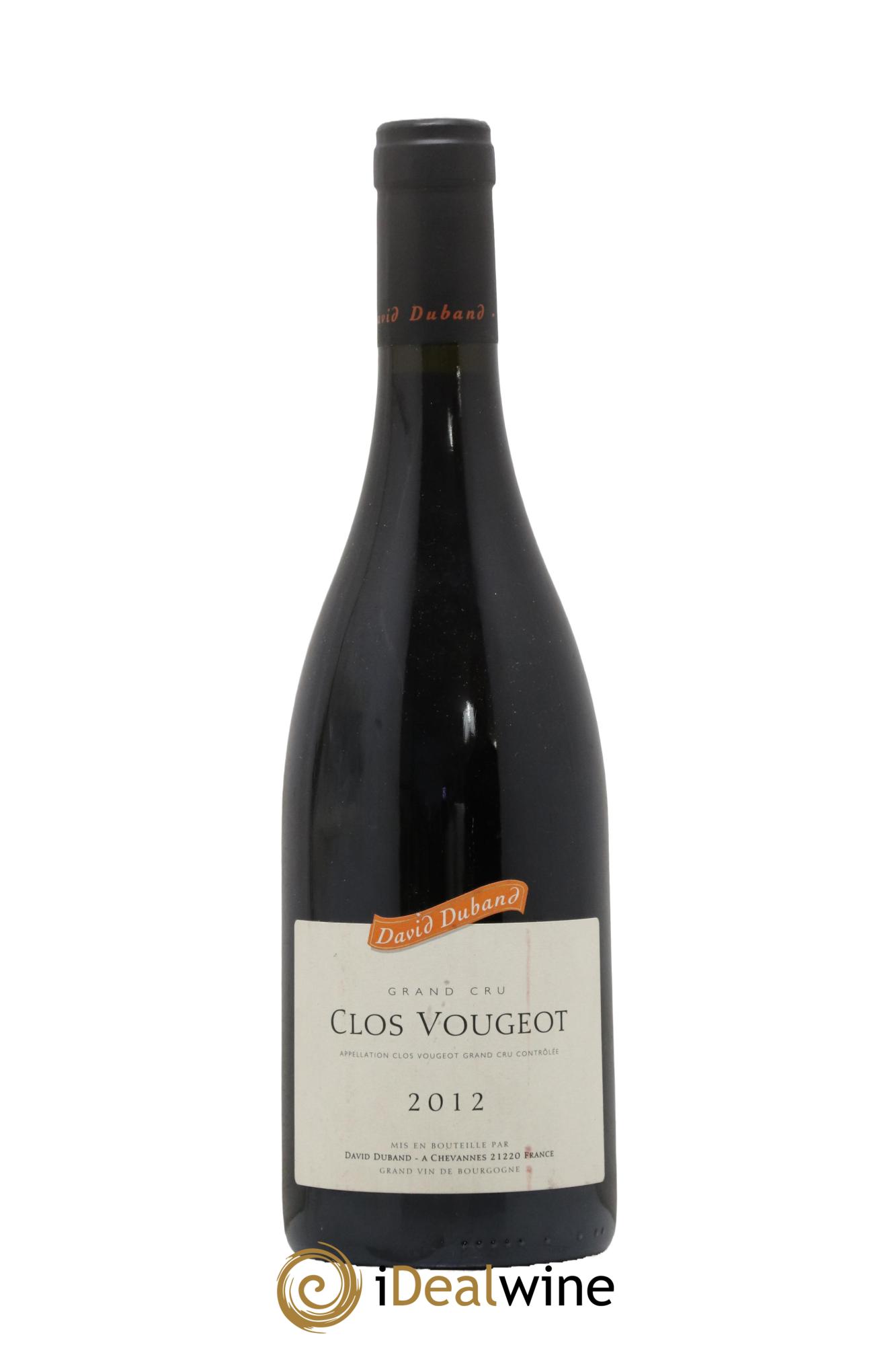 Clos de Vougeot Grand Cru David Duband (Domaine) 2012 - Lot de 1 bouteille - 0