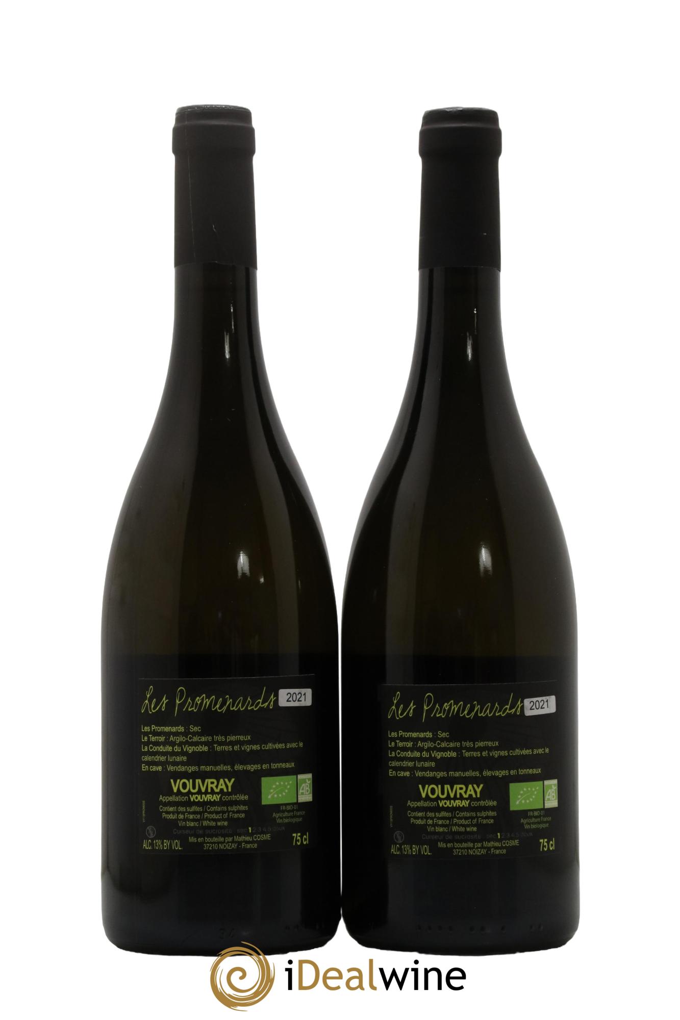 Vouvray Domaine Mathieu Cosme Les Promenards 2021 - Posten von 2 Flaschen - 1