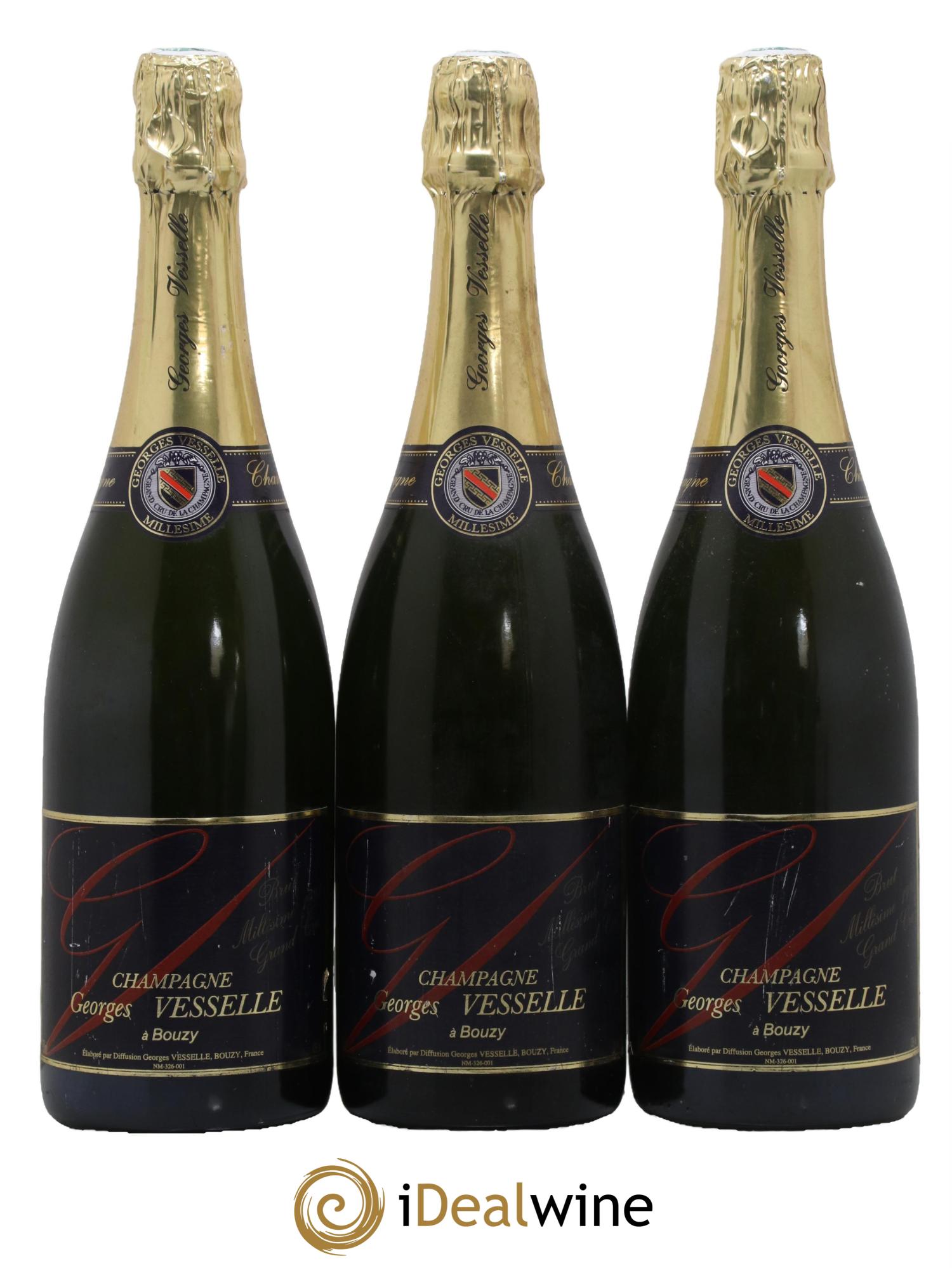 Champagne Brut Grand Cru Georges Vesselle 1991 - Lot de 3 bouteilles - 0