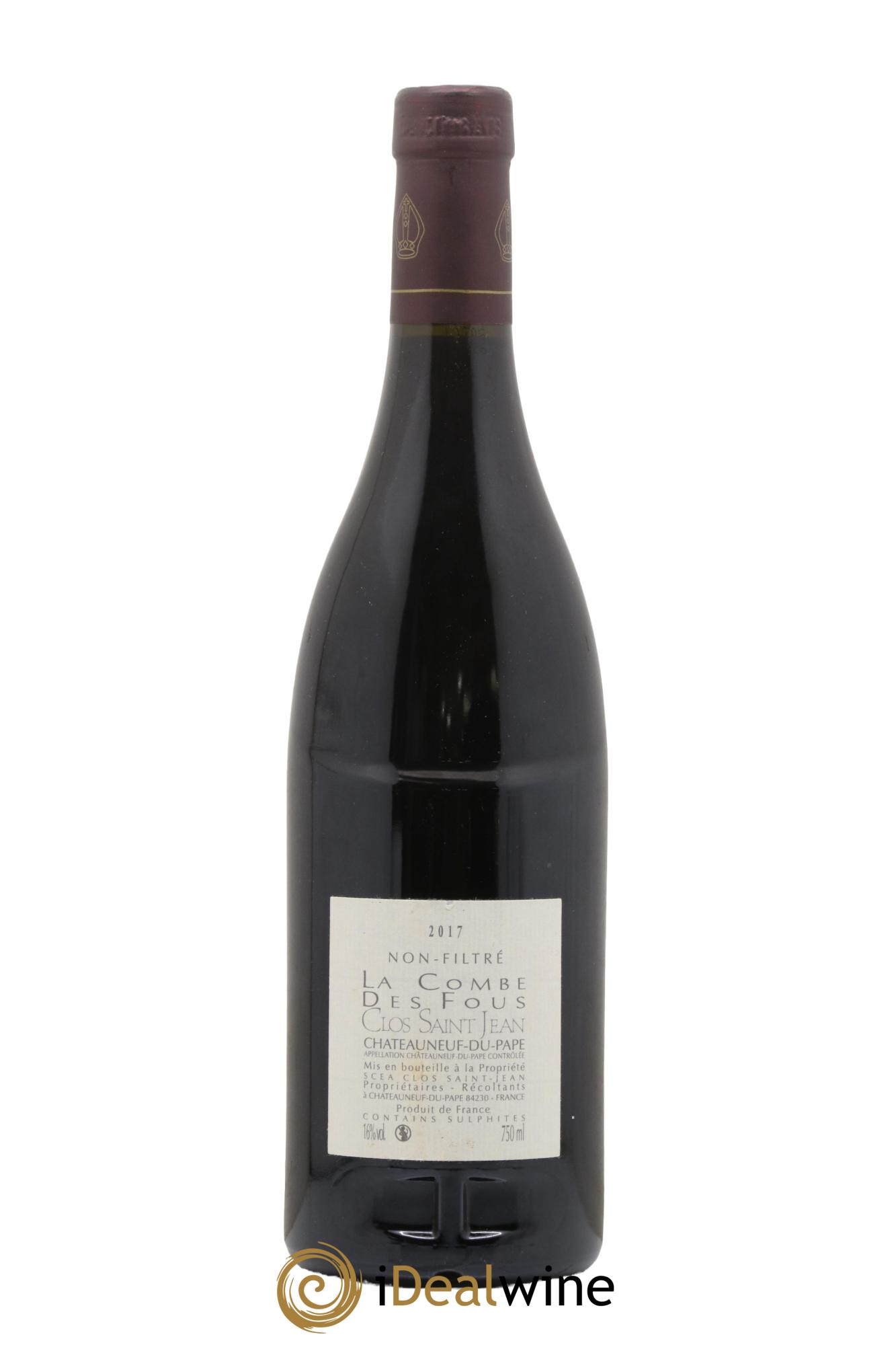 Châteauneuf-du-Pape Clos Saint-Jean La Combe des Fous Pascal et Vincent Maurel 2017 - Lot de 1 bouteille - 1