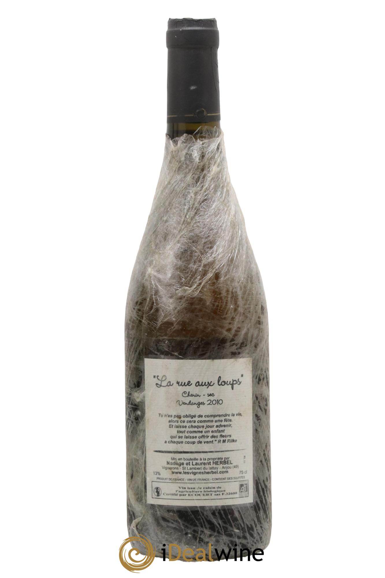 Vin de France La rue aux Loups Nadège et Laurent Herbel 2010 - Lot de 1 bouteille - 1