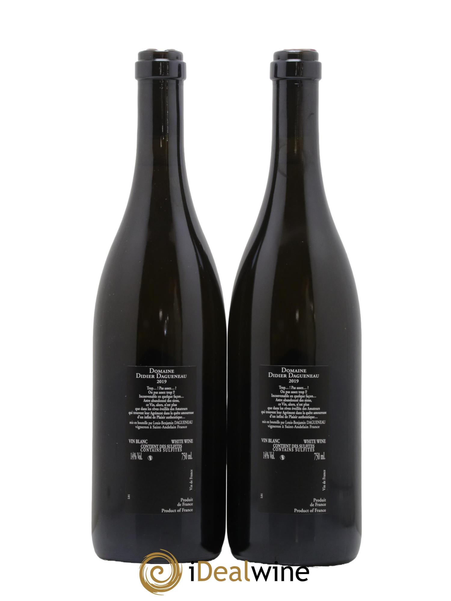 Vin de France (anciennement Pouilly-Fumé) Silex Dagueneau (Domaine Didier - Louis-Benjamin) 2019 - Posten von 2 Flaschen - 1