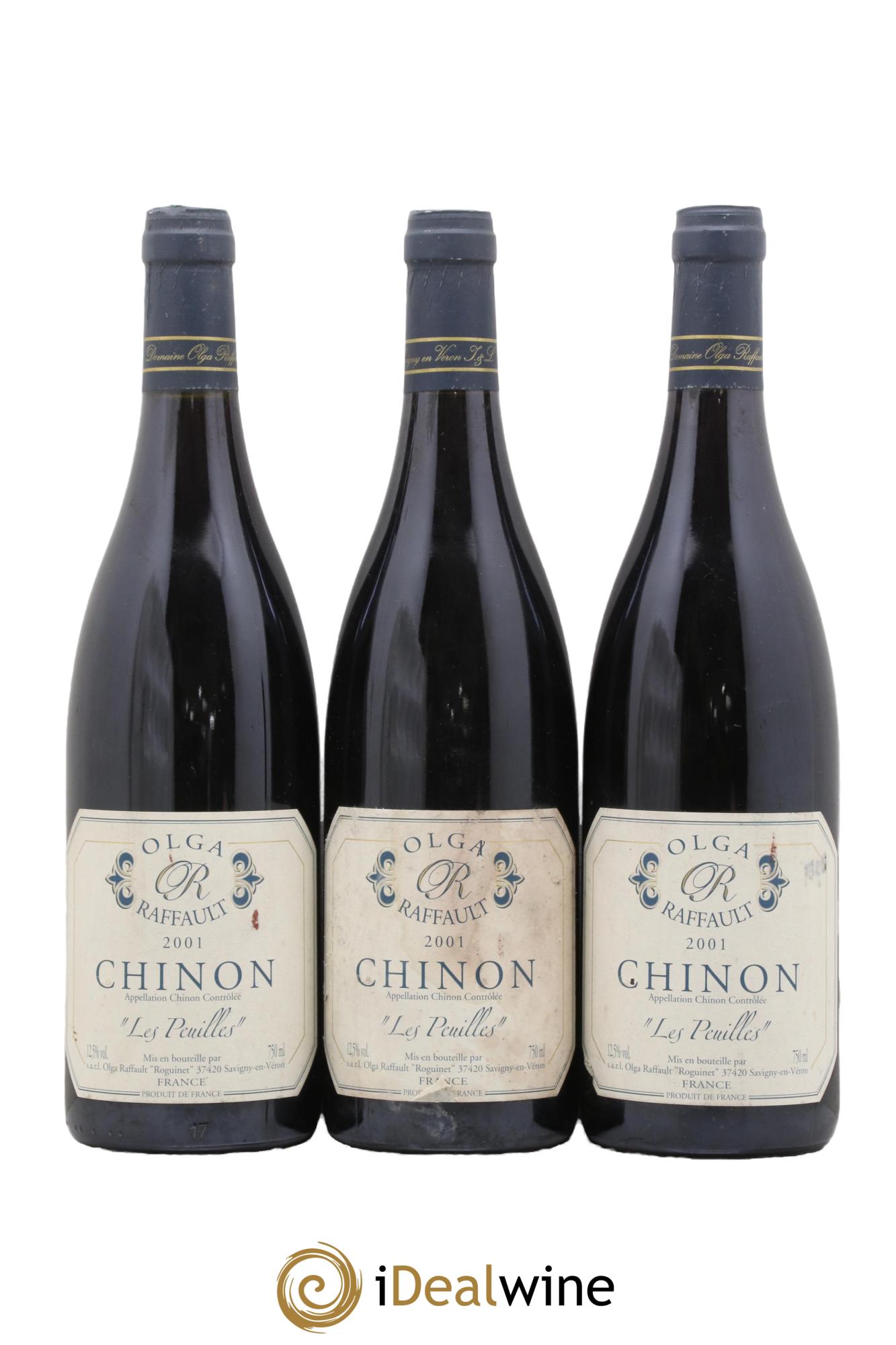 Chinon Les Peuilles Domaine Olga Raffault 2001 - Lot de 3 bouteilles - 0
