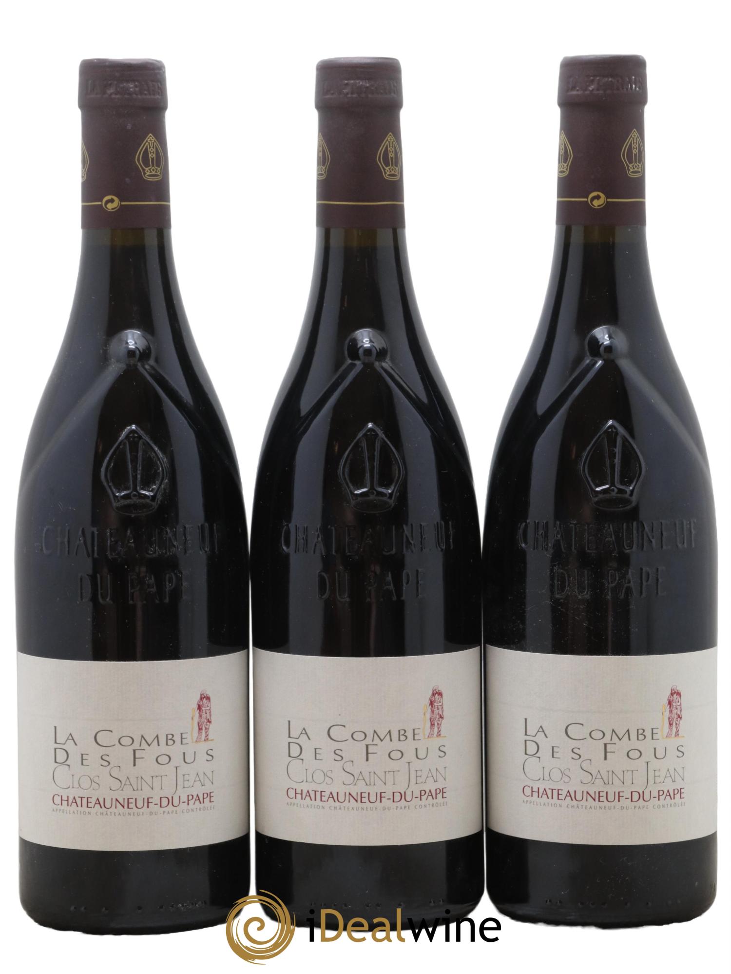 Châteauneuf-du-Pape Clos Saint-Jean La Combe des Fous Pascal et Vincent Maurel 2015 - Lot de 3 bouteilles - 0
