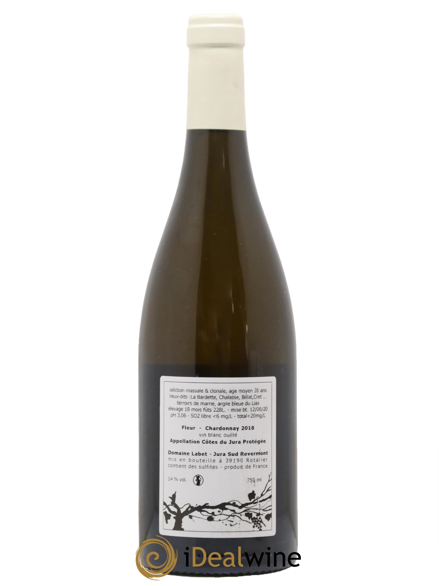 Côtes du Jura Chardonnay Fleur Romain - Julien - Charline Labet 2018 - Lot de 1 bouteille - 1