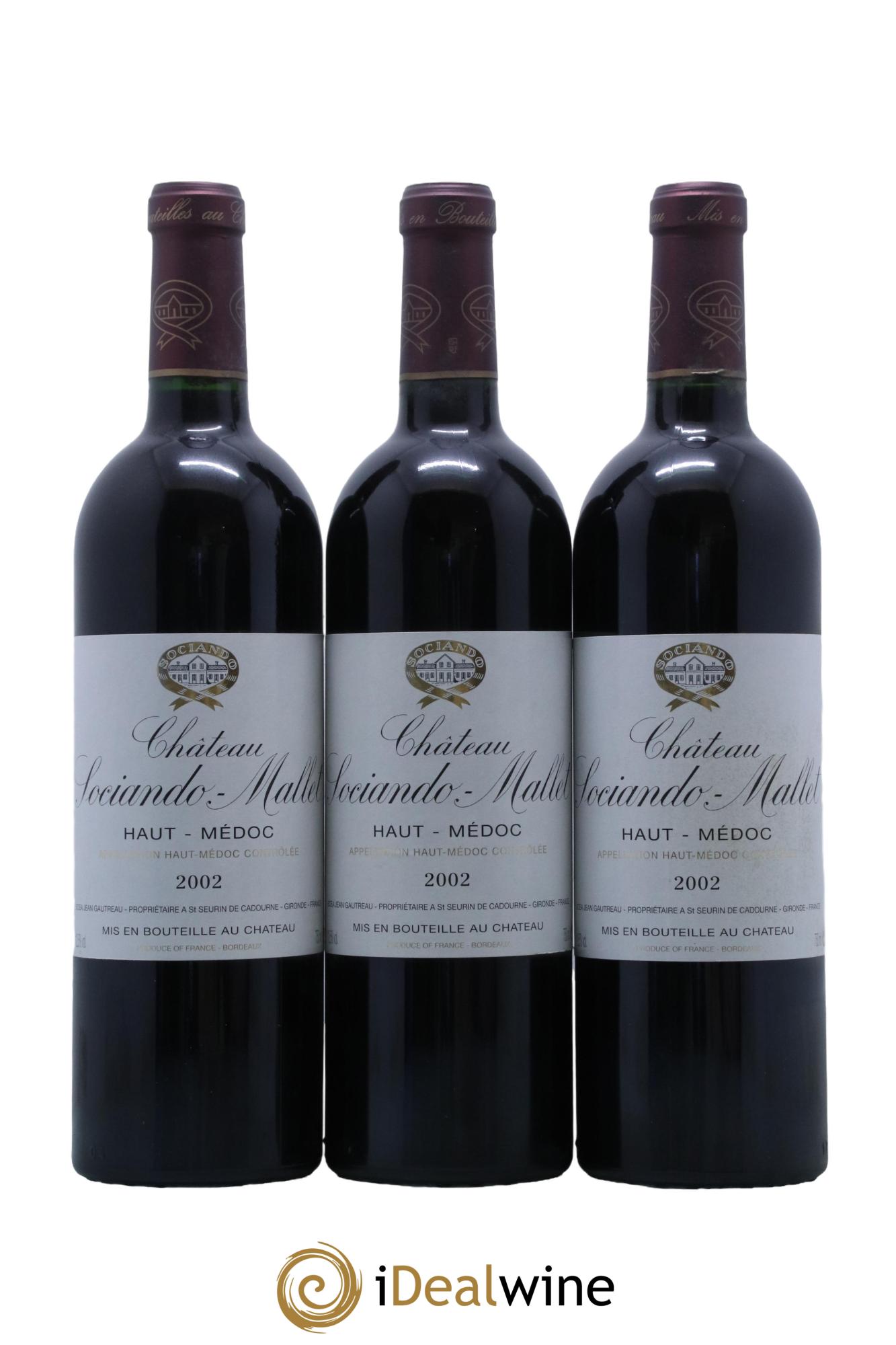 Château Sociando Mallet 2002 - Lot de 12 bouteilles - 1