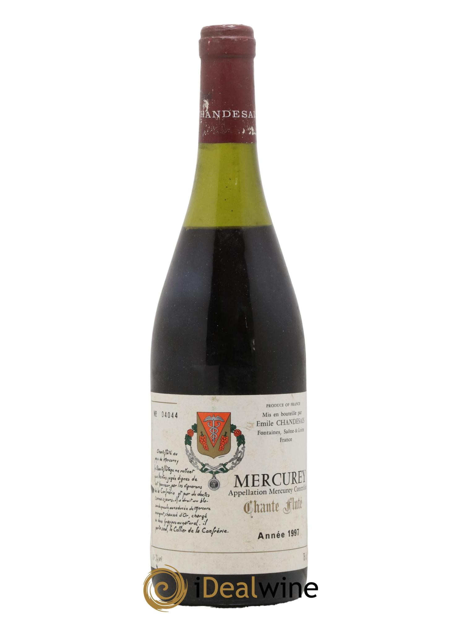 Mercurey Chante Fluté Emilie Chandesais 1997 - Lot de 1 bouteille - 0