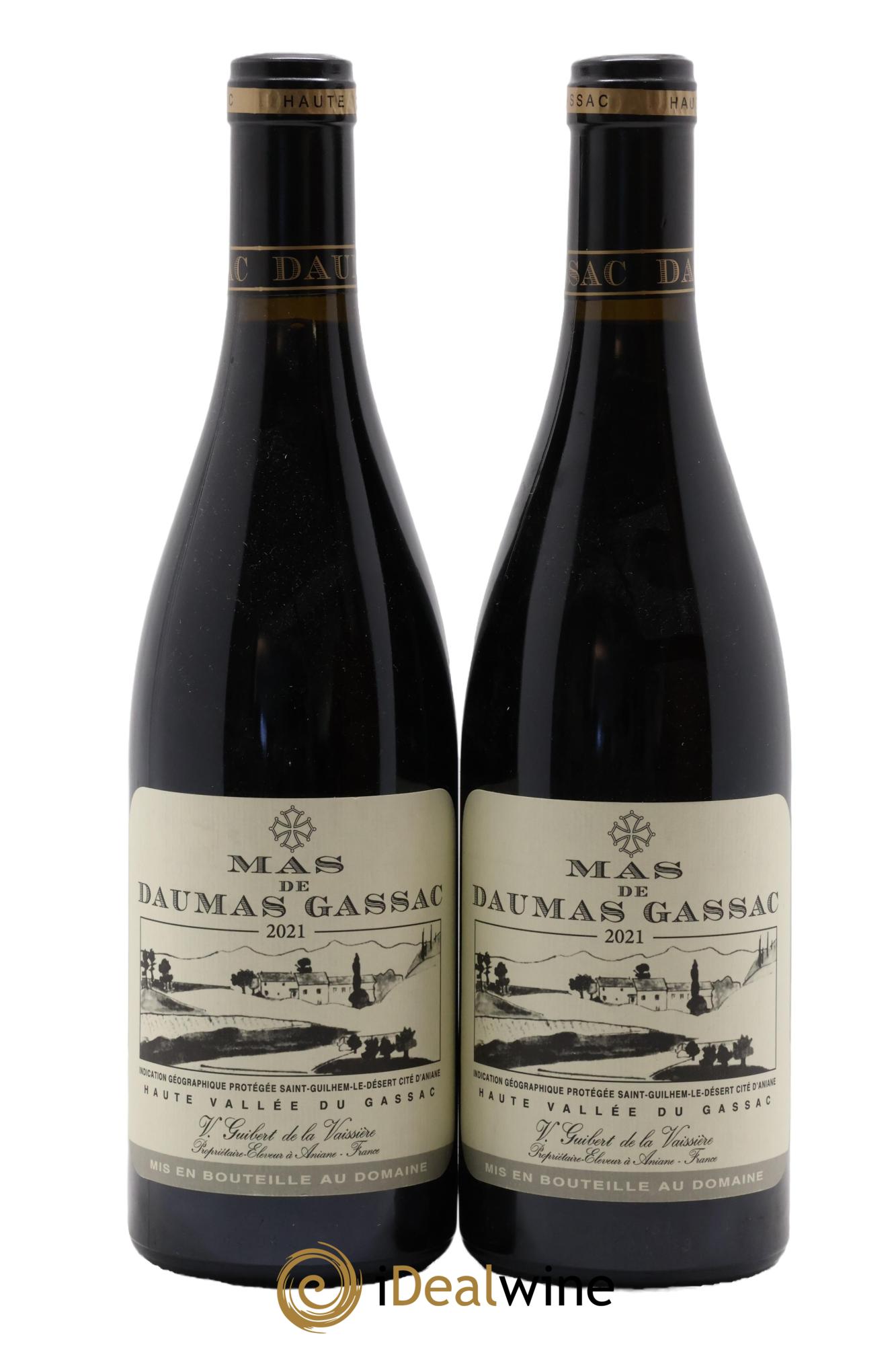 IGP St Guilhem-le-Désert - Cité d'Aniane Mas Daumas Gassac Famille Guibert de La Vaissière 2021 - Lot of 2 bottles - 0