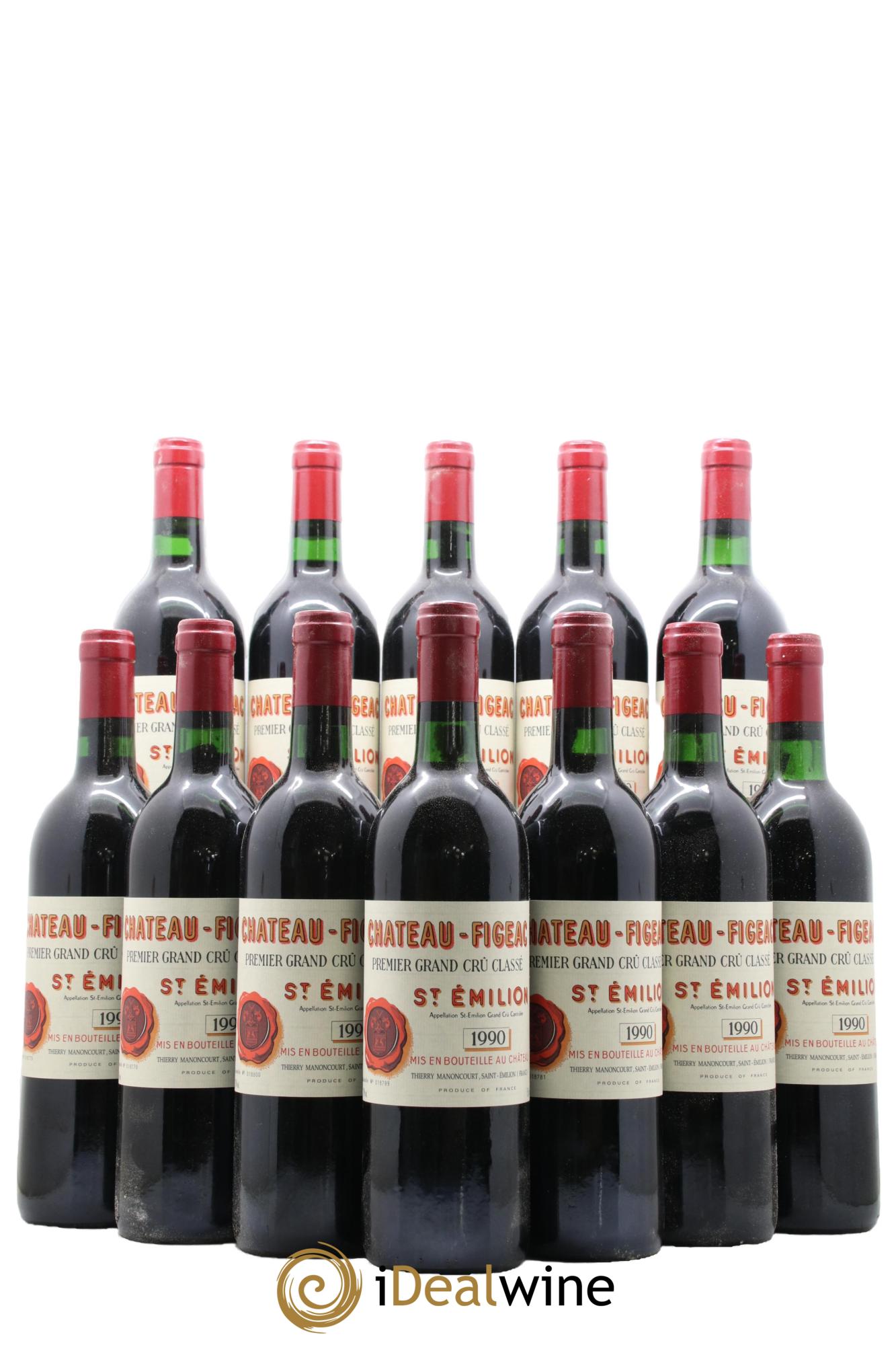 Château Figeac 1er Grand Cru Classé A 1990 - Lot de 12 bouteilles - 0