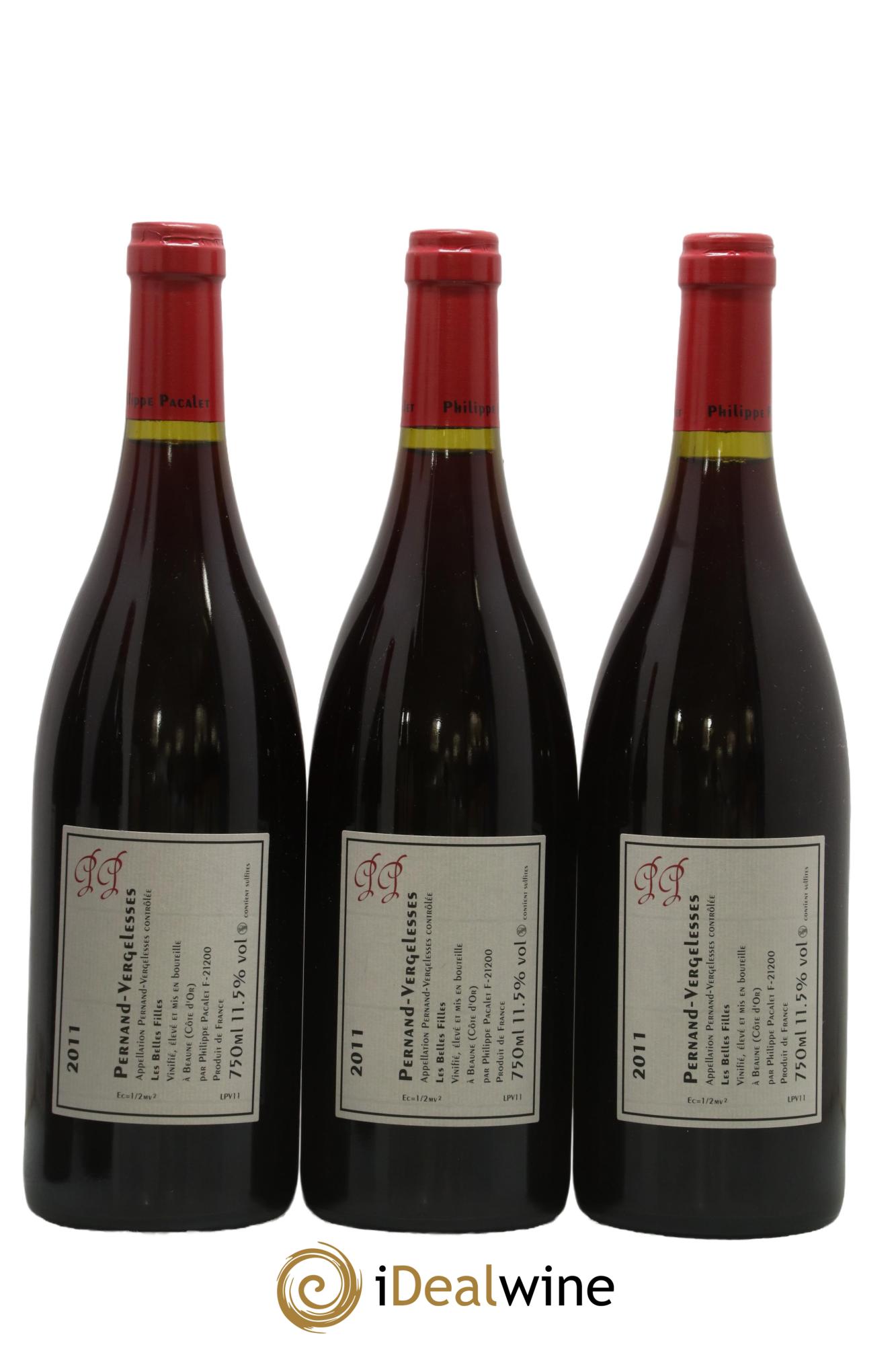 Pernand-Vergelesses Les Belles Filles Philippe Pacalet 2011 - Lot of 3 bottles - 1