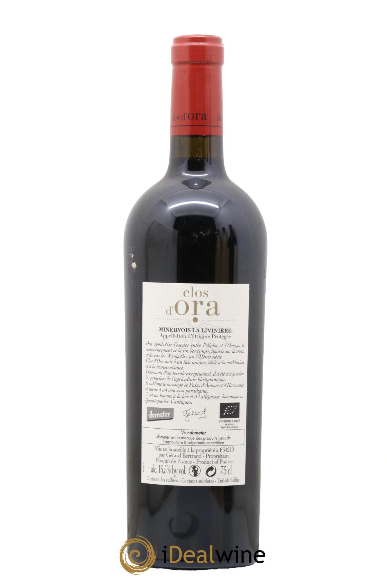Minervois La Livinière Clos d'Ora Gérard Bertrand  2015 - Lot of 1 bottle - 1