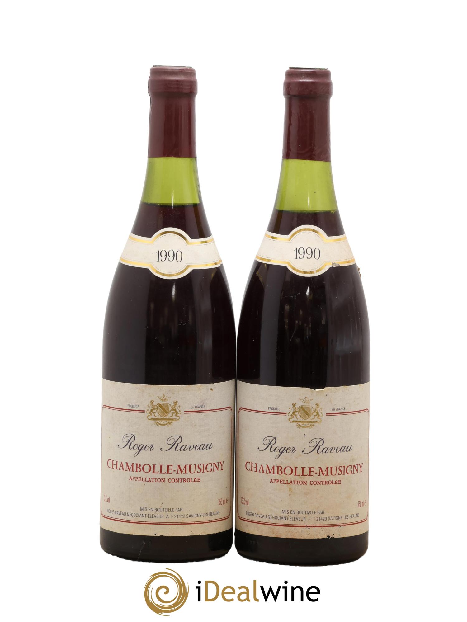 Chambolle-Musigny Roger Raveau 1990 - Lot de 2 bouteilles - 0