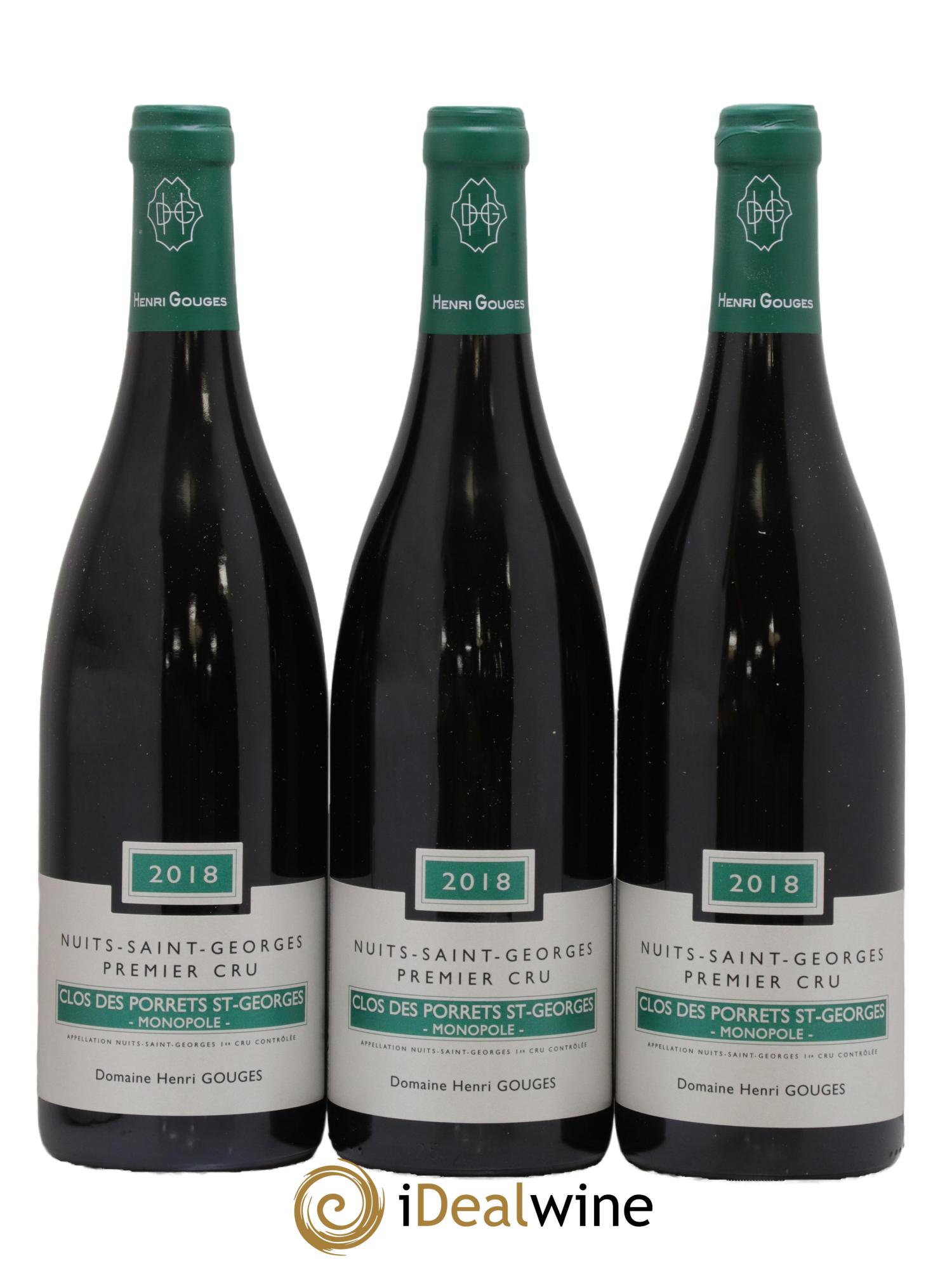 Nuits-Saint-Georges 1er Cru Clos des Porrets St Georges Henri Gouges 2018 - Lot de 3 bouteilles - 0