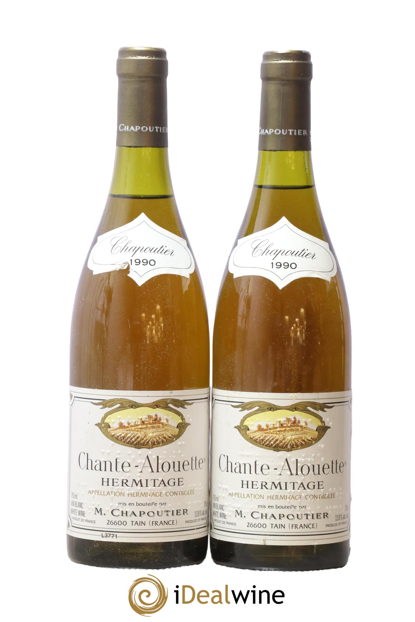 Hermitage Chante Alouette Chapoutier 1990 - Lot de 2 bouteilles - 0