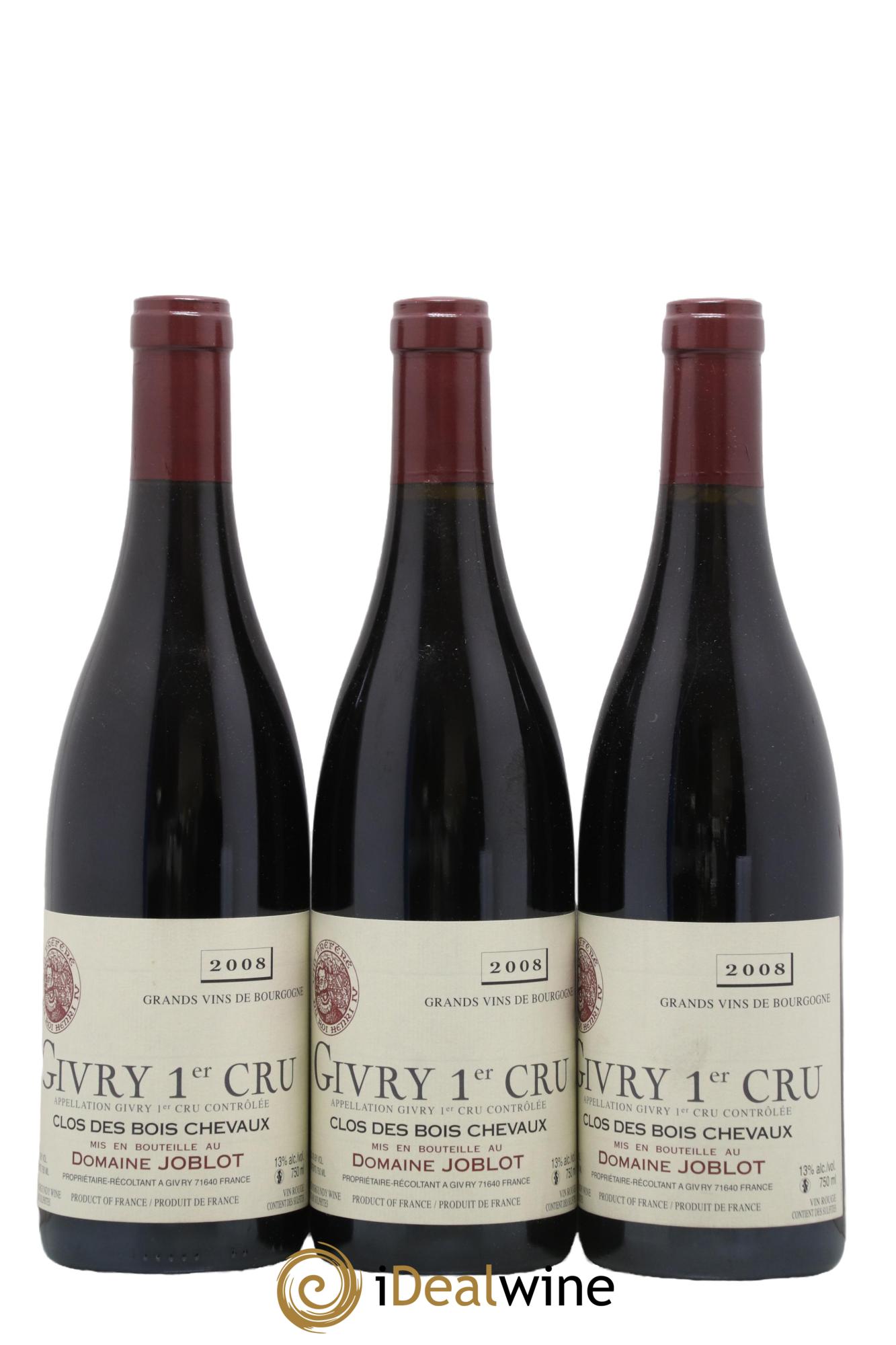 Givry 1er Cru Les Bois Chevaux Joblot (Domaine) 2008 - Lot de 3 bouteilles - 0