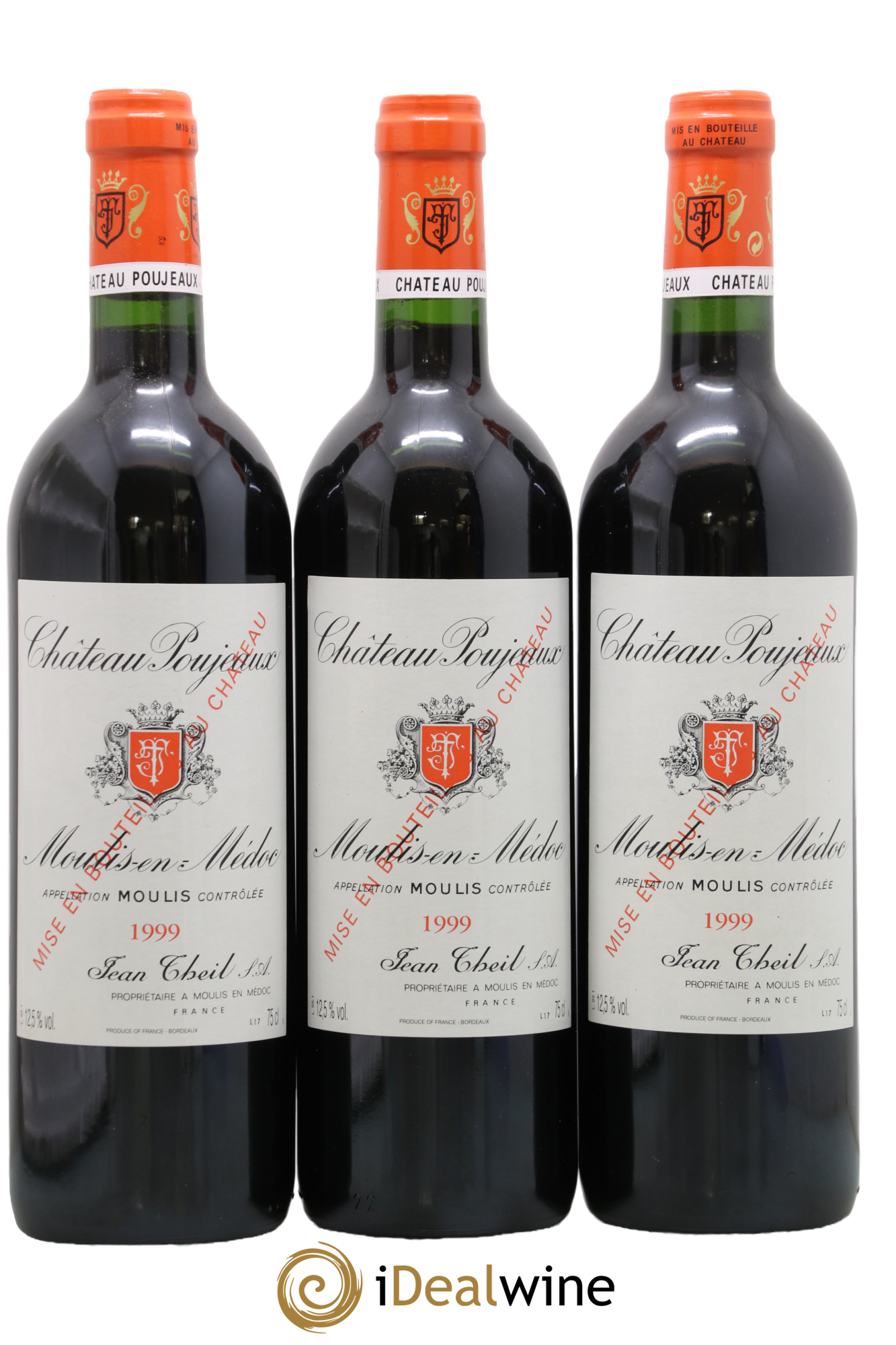 Château Poujeaux 1999 - Lot de 3 bouteilles - 0