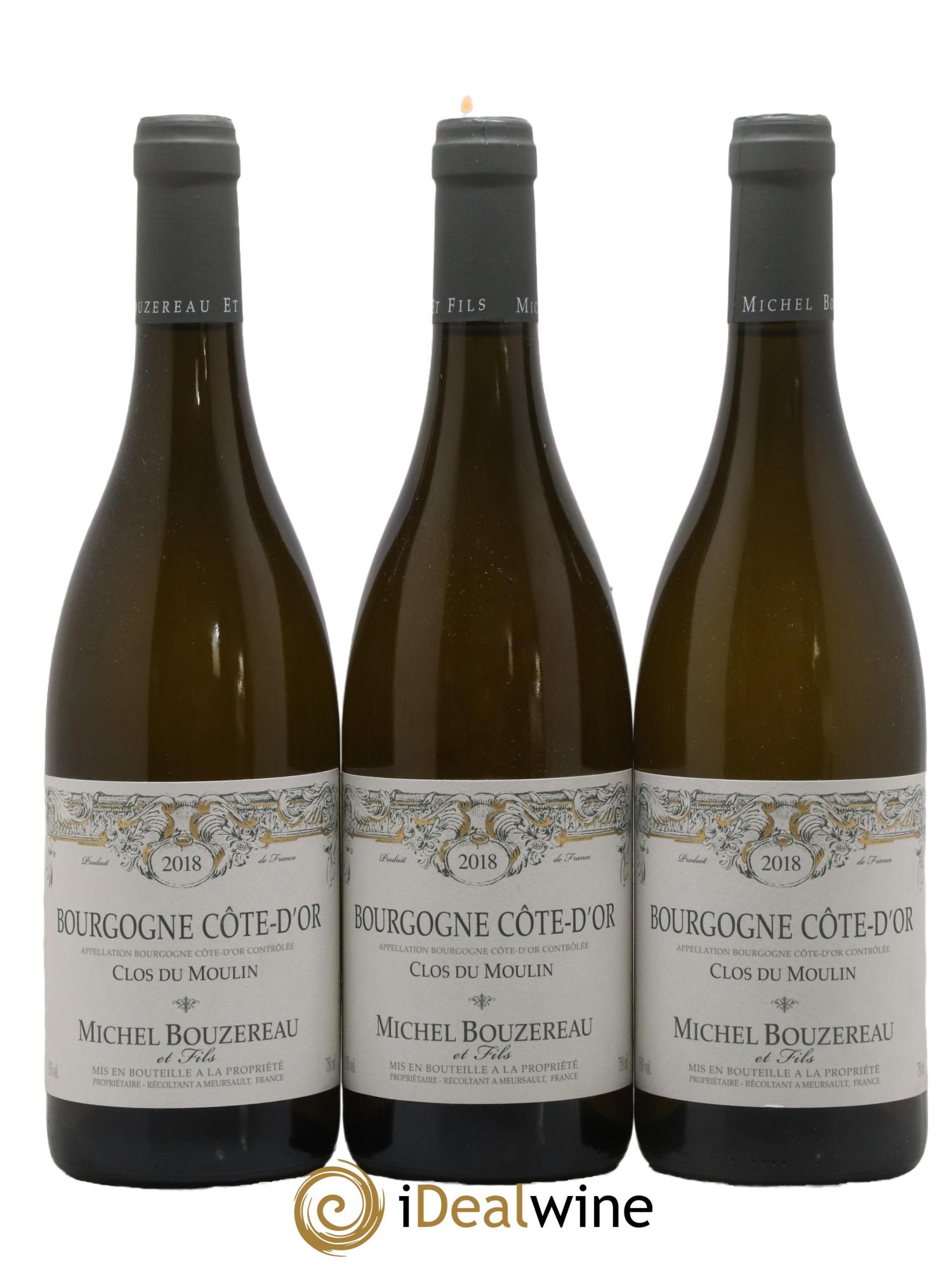 Bourgogne Côte-d'Or Clos du Moulin Michel Bouzereau et Fils (Domaine) 2018 - Lot de 3 bouteilles - 0