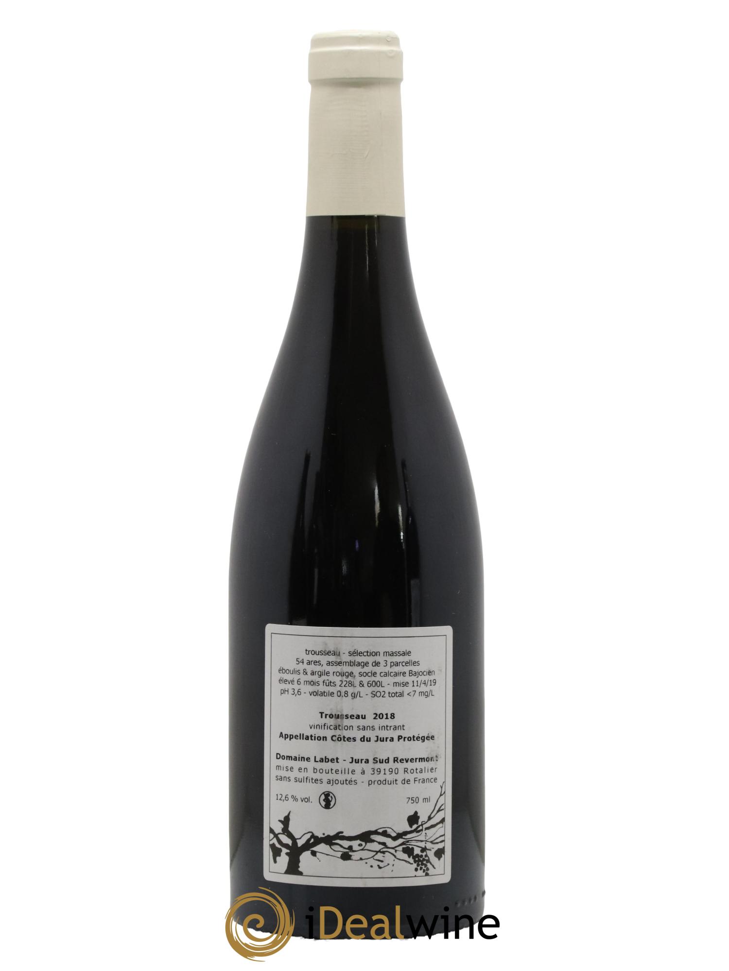 Côtes du Jura Trousseau Sélection Massale Romain - Julien - Charline Labet 2018 - Lot de 1 bouteille - 1