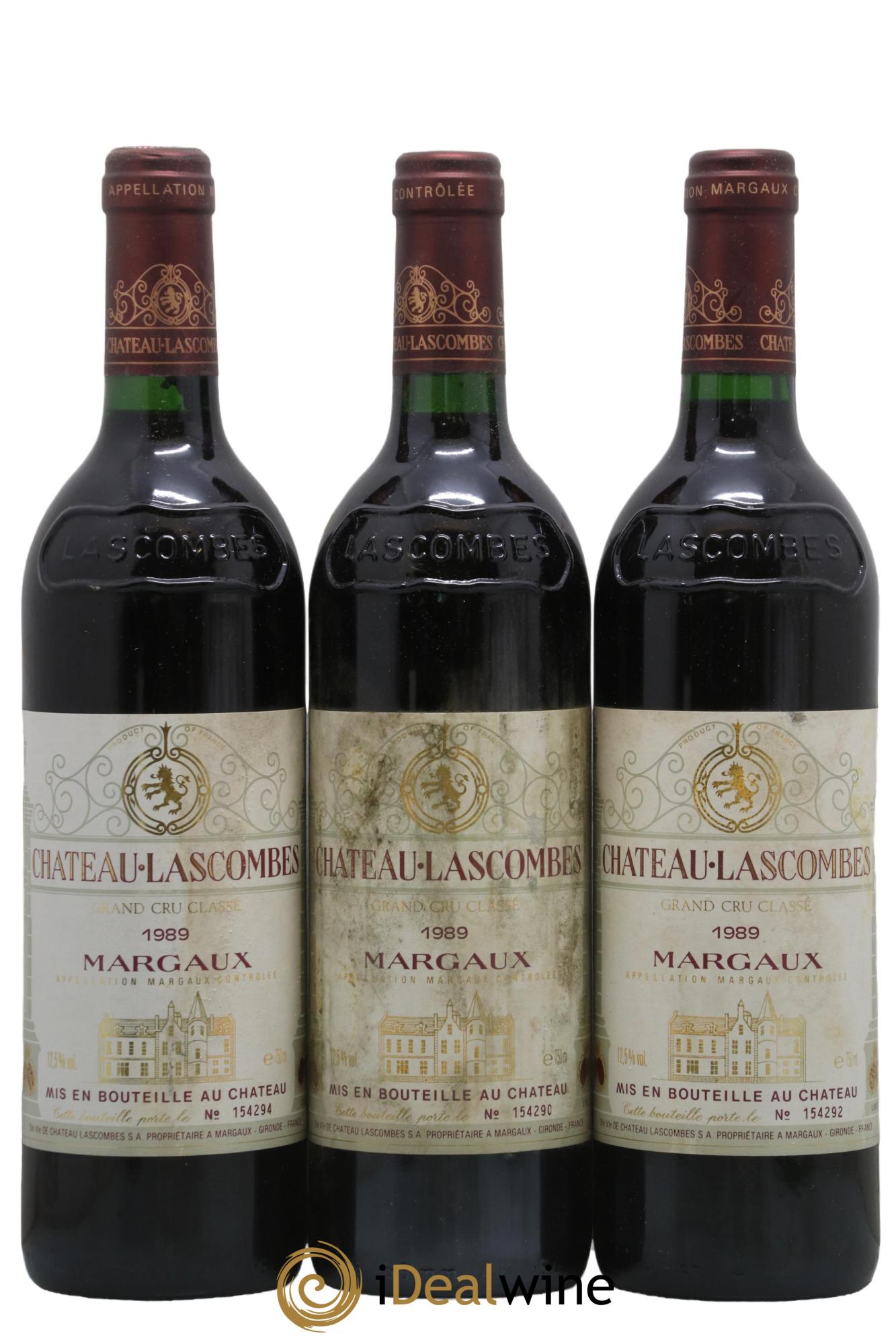 Château Lascombes 2ème Grand Cru Classé 1989 - Posten von 3 Flaschen - 0