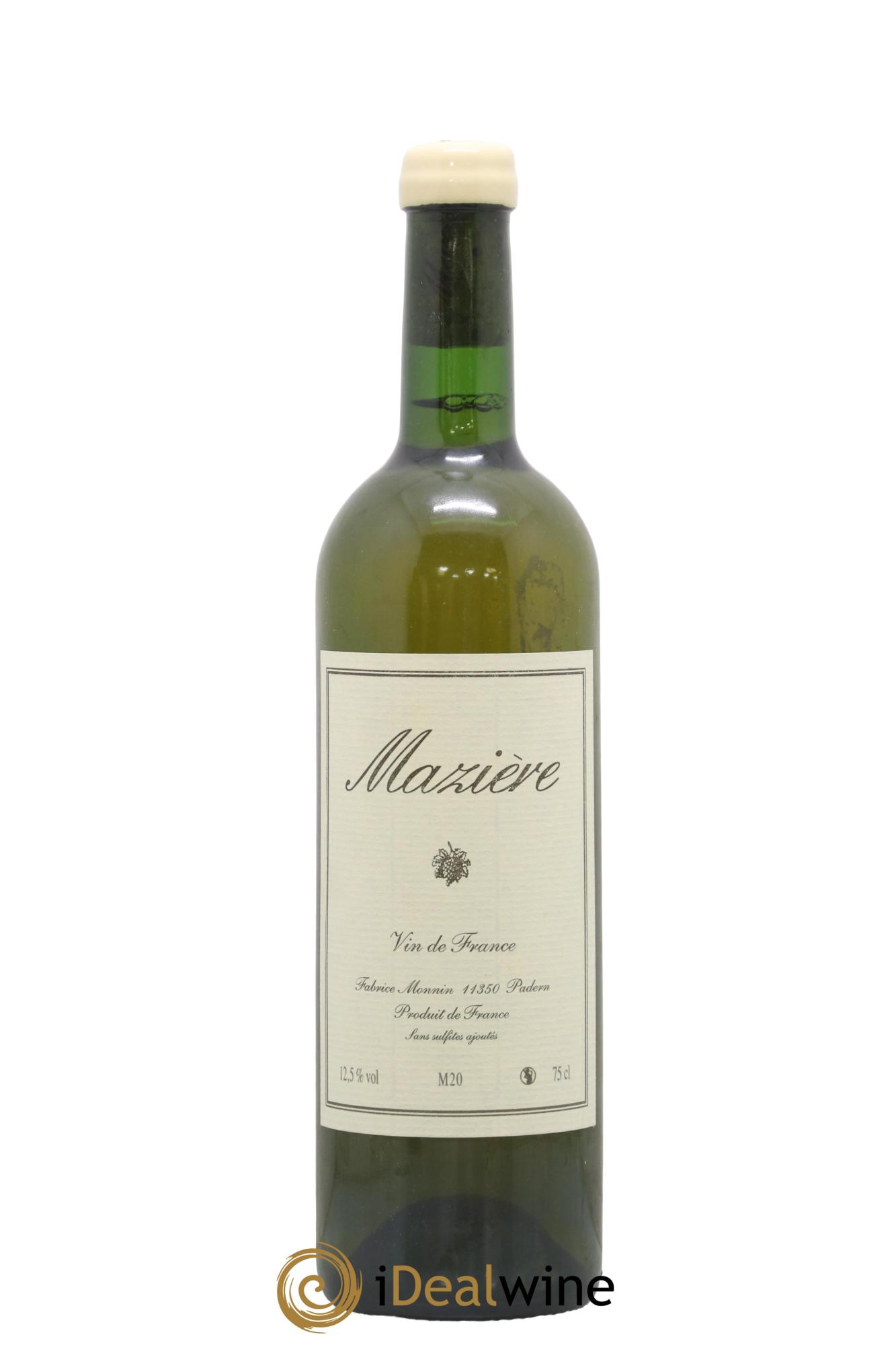 Vin de France Mazière Macabeu Fabrice Monnin 2020 - Lot de 1 bouteille - 0
