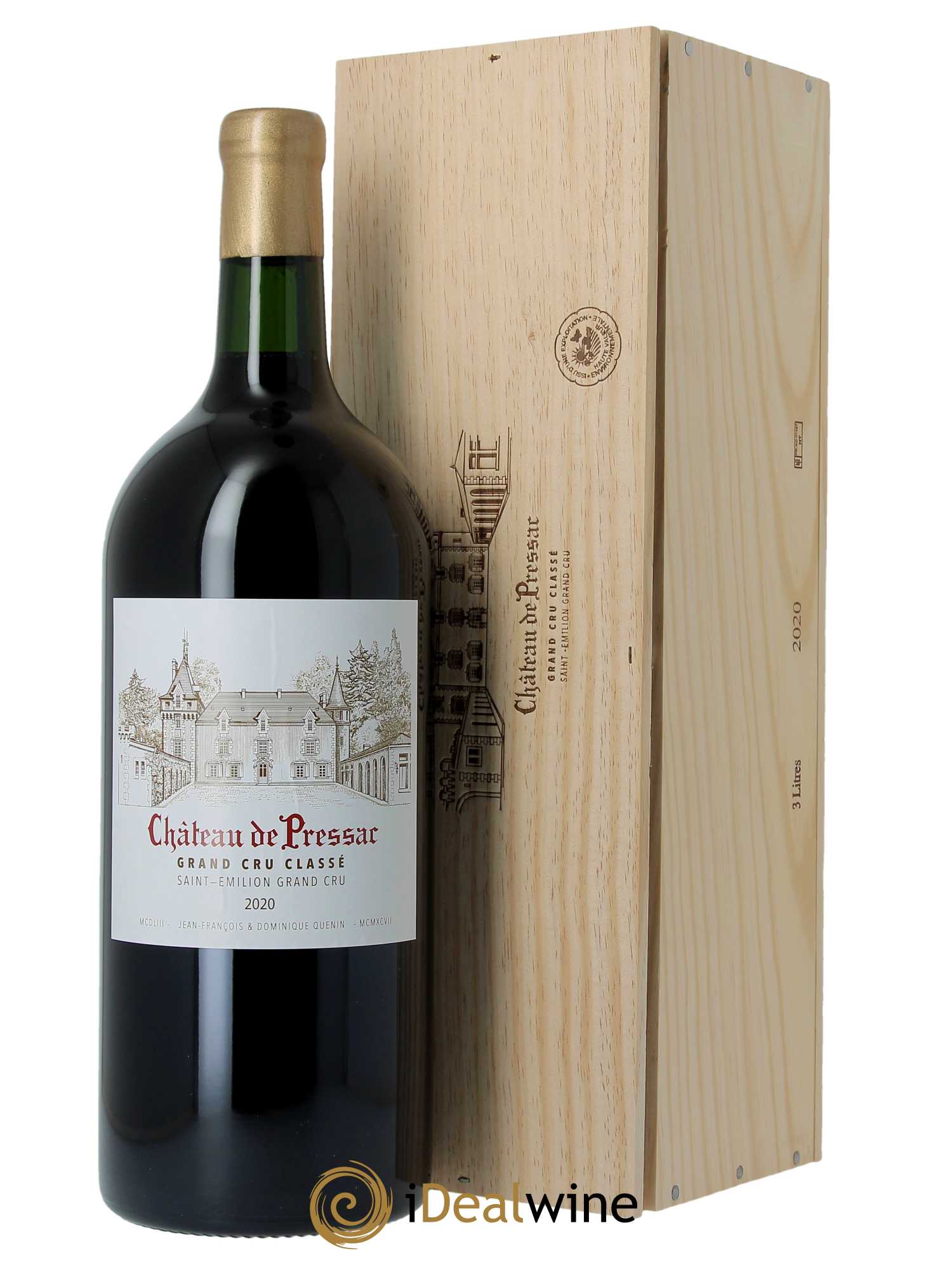 Château de Pressac Grand Cru Classé 2020 - Lot of 1 double magnum - 0