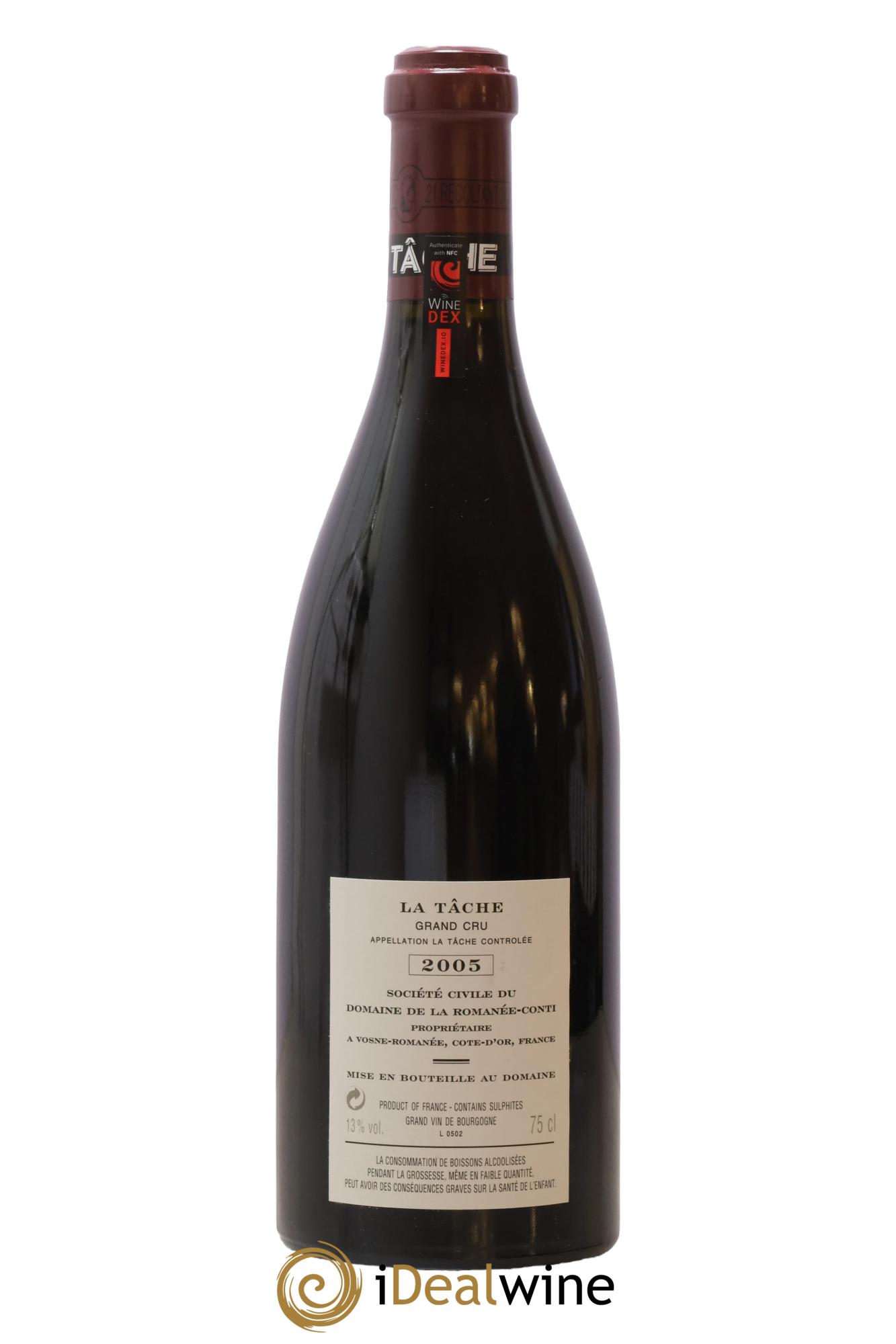 La Tâche Grand Cru Domaine de la Romanée-Conti 2005 - Lot of 1 bottle - 1
