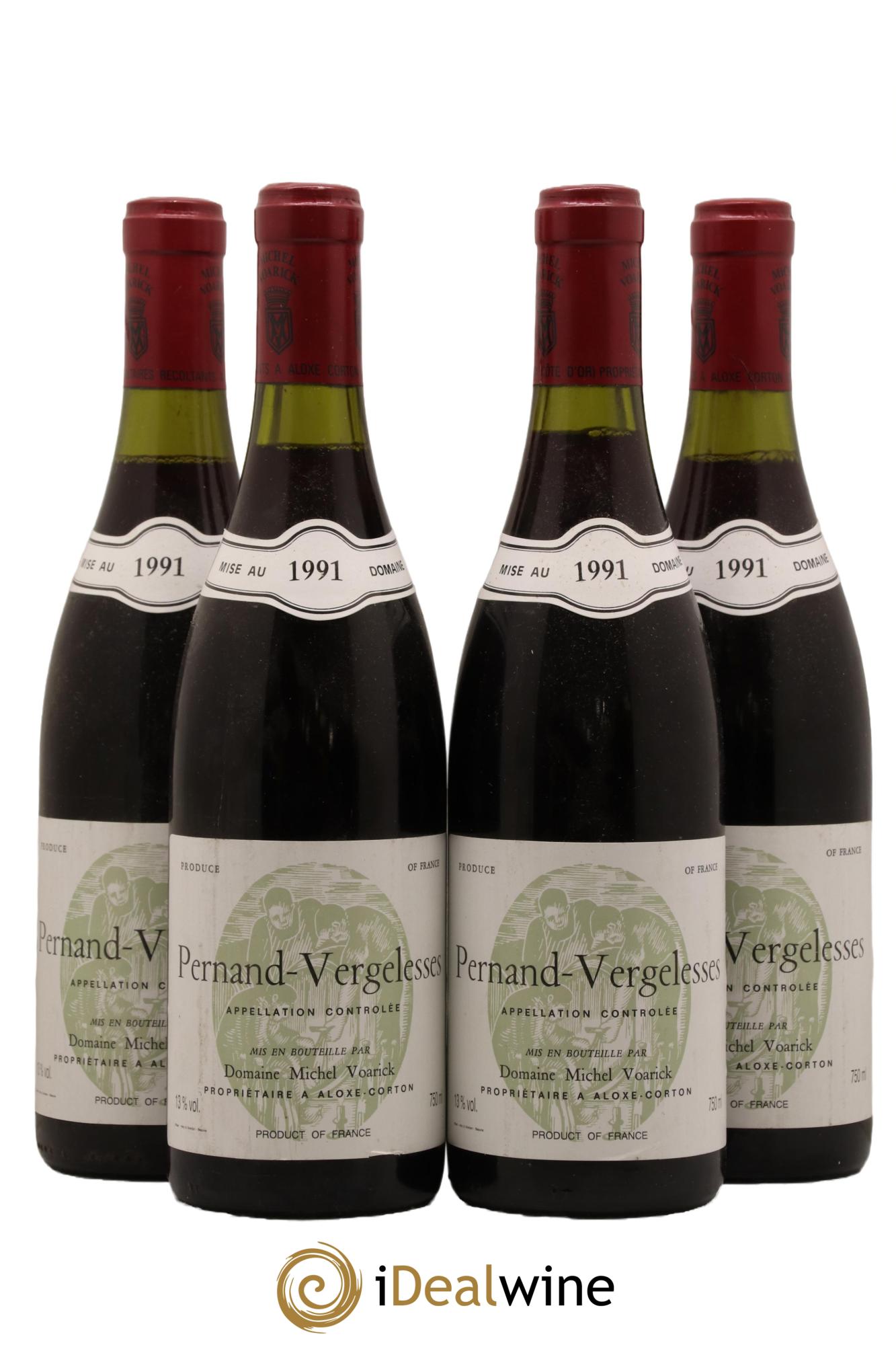 Pernand-Vergelesses Domaine Michel Voarick 1991 - Lot de 4 bouteilles - 0