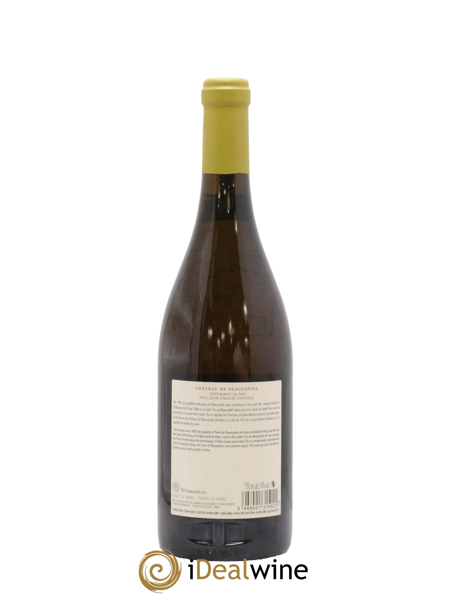 Châteauneuf-du-Pape Château de Beaucastel Vieilles vignes Roussanne Famille Perrin 2015 - Lotto di 1 bottiglia - 1
