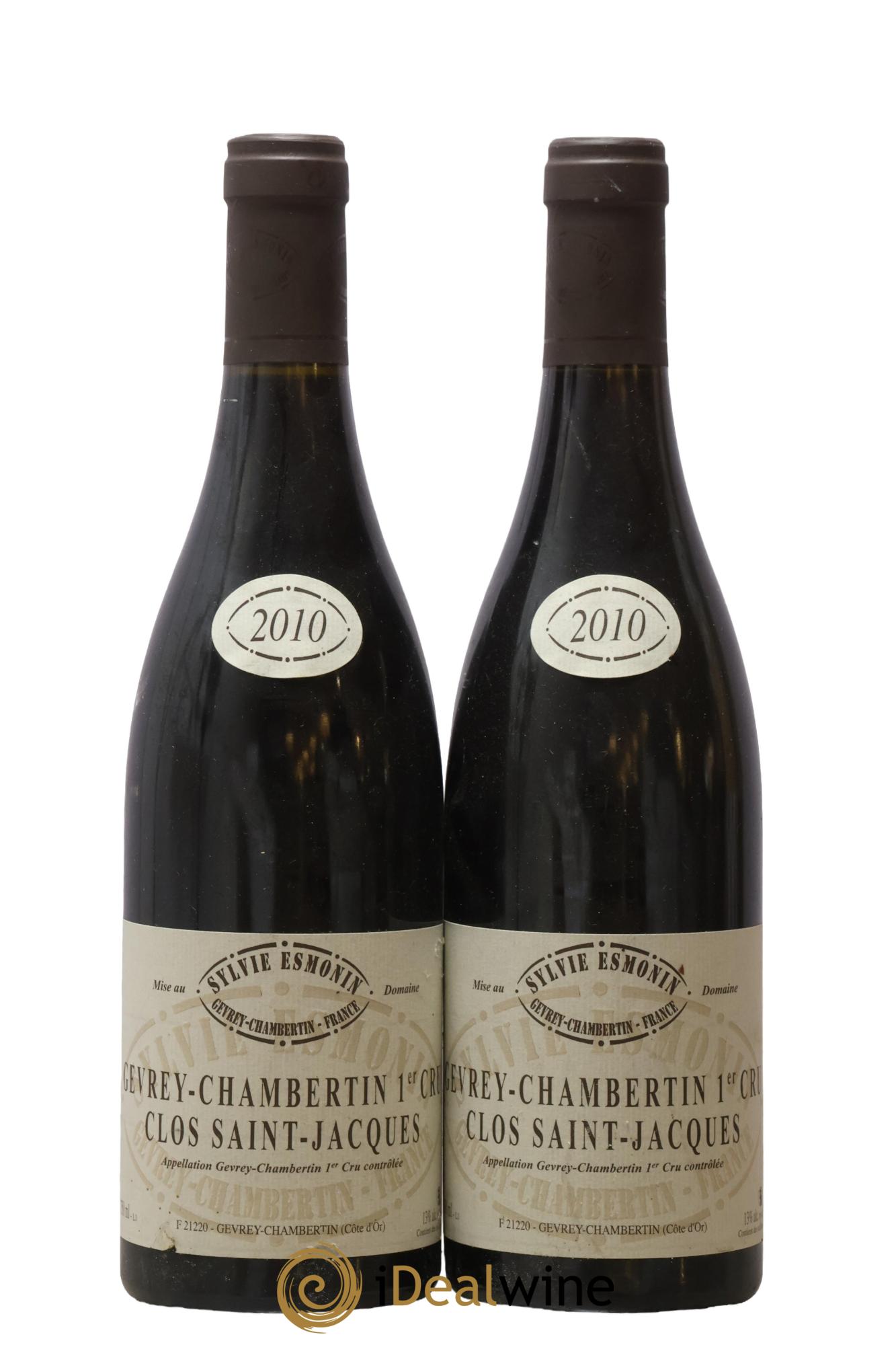 Gevrey-Chambertin 1er Cru Clos Saint Jacques Sylvie Esmonin 2010 - Lotto di 2 bottiglie - 0