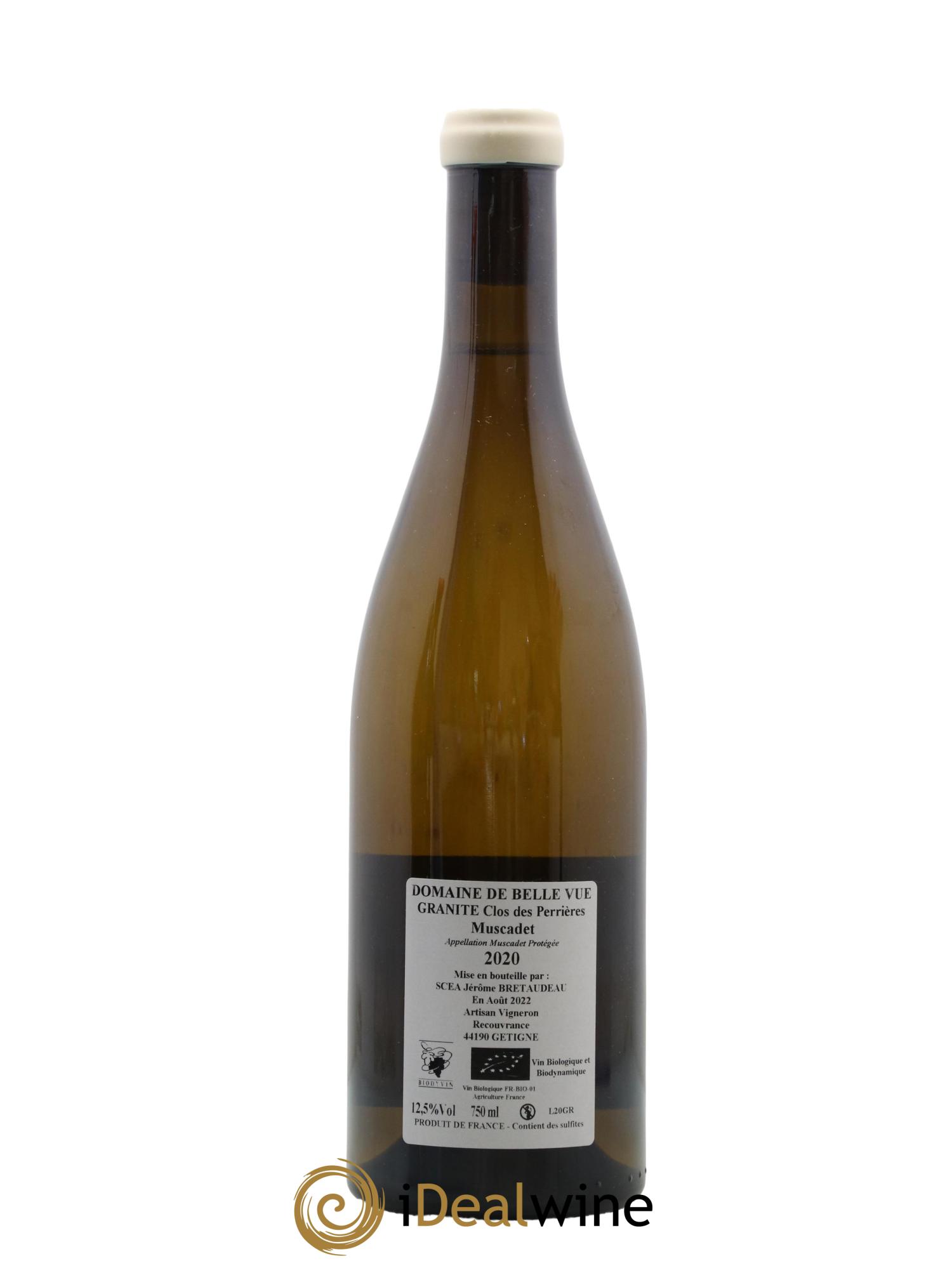 Muscadet-Sèvre-et-Maine Granite Clos des Perrières Jérôme Bretaudeau - Domaine de Bellevue 2020 - Lot de 1 bouteille - 1