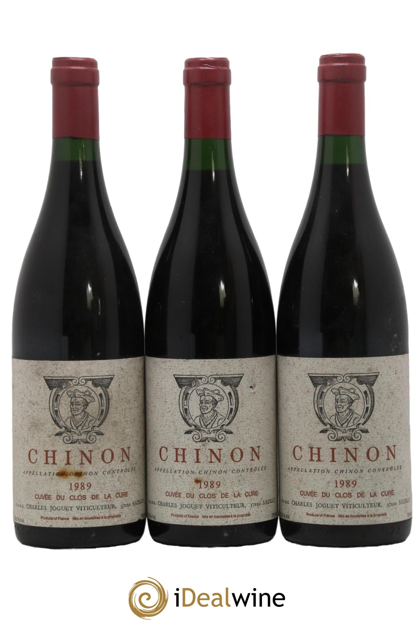Chinon La Cure Charles Joguet (Domaine) 1989 - Lot de 3 bouteilles - 0