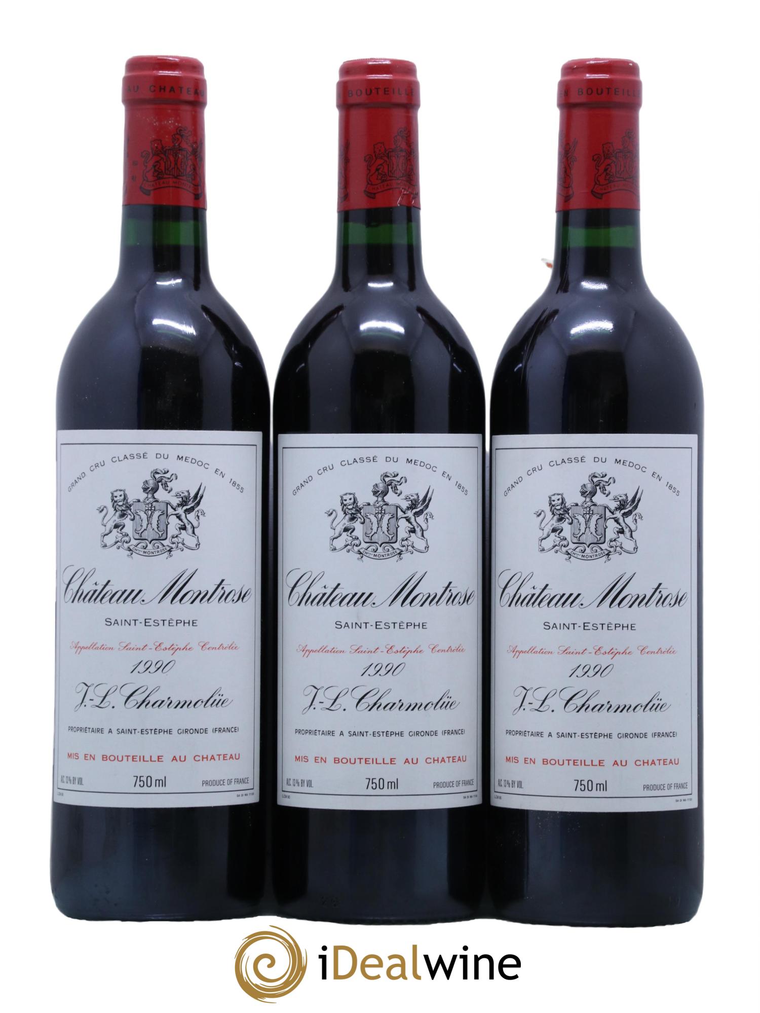Château Montrose 2ème Grand Cru Classé 1990 - Lot de 3 bouteilles - 0
