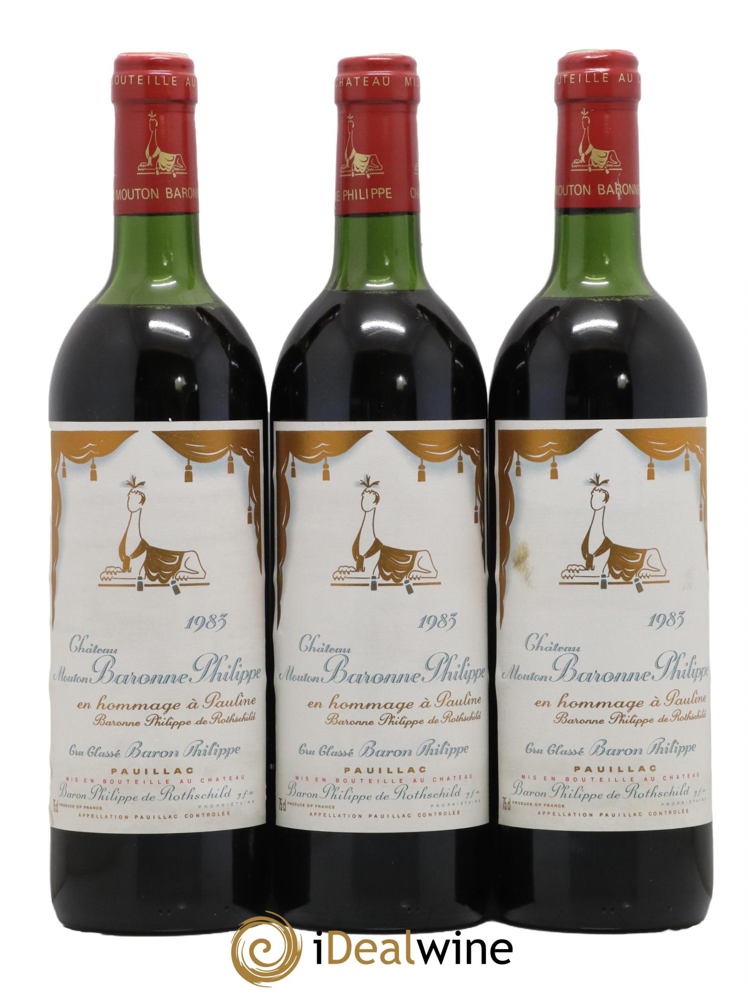 Château d' Armailhac - Mouton Baron(ne) Philippe 5ème Grand Cru Classé 1983 - Lot de 6 bouteilles - 2