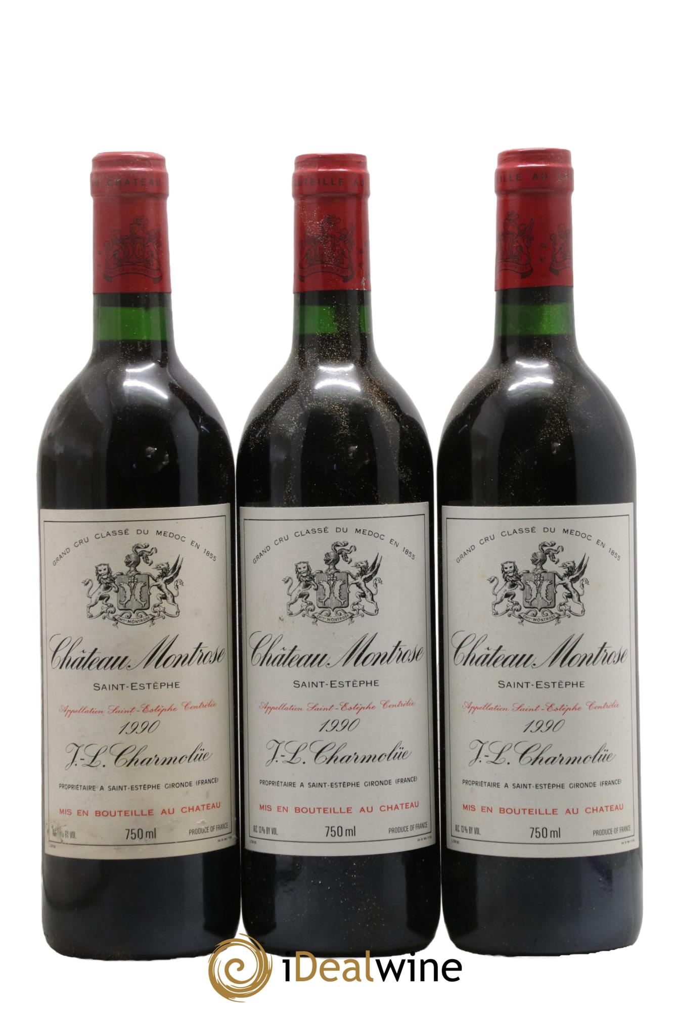 Château Montrose 2ème Grand Cru Classé 1990 - Lot de 3 bouteilles - 0